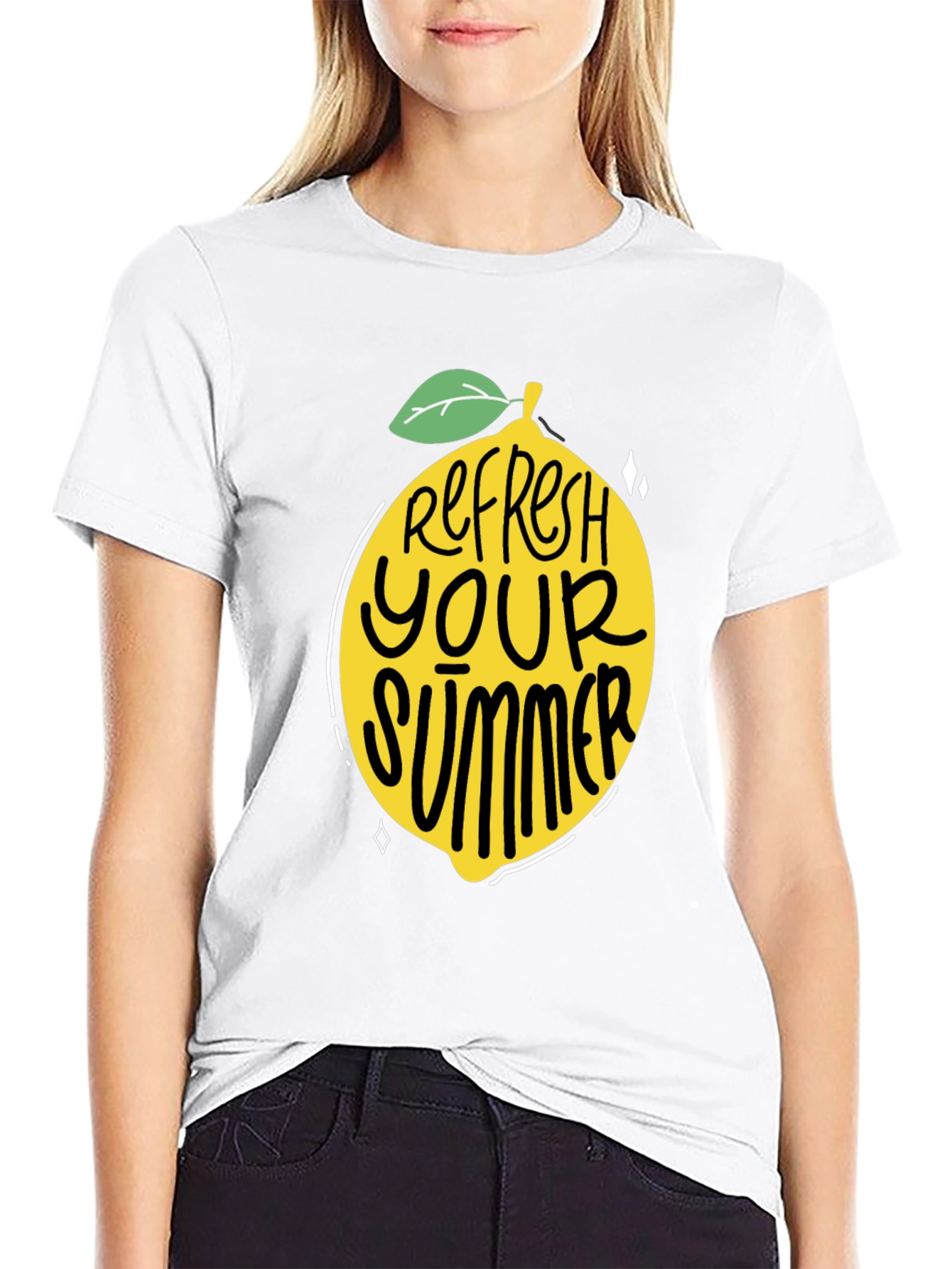 Refresh Your Summer Black Graphic Tee