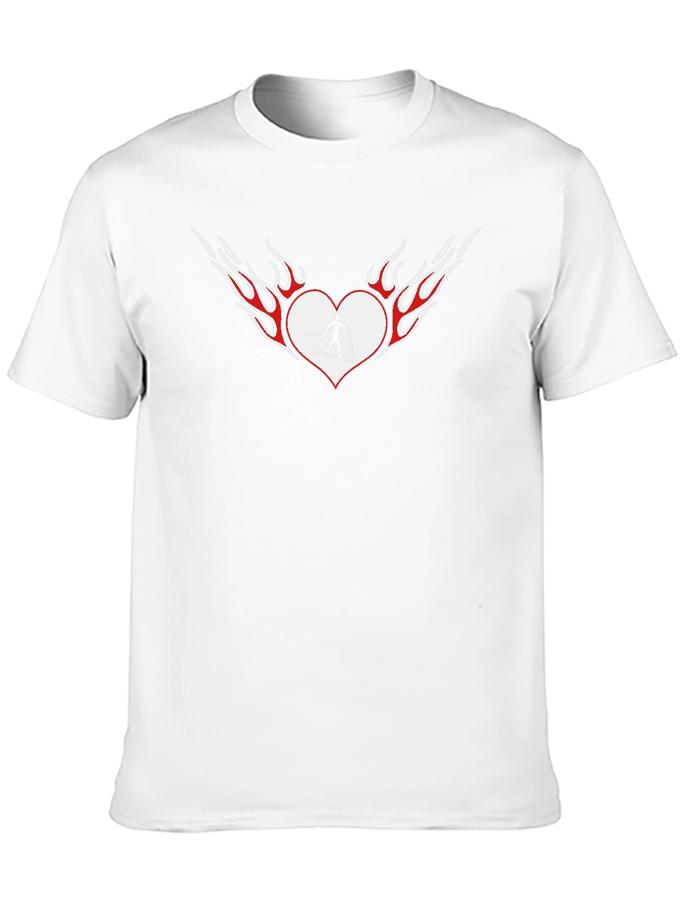 Fiery Heart Skiing T-Shirt - Black