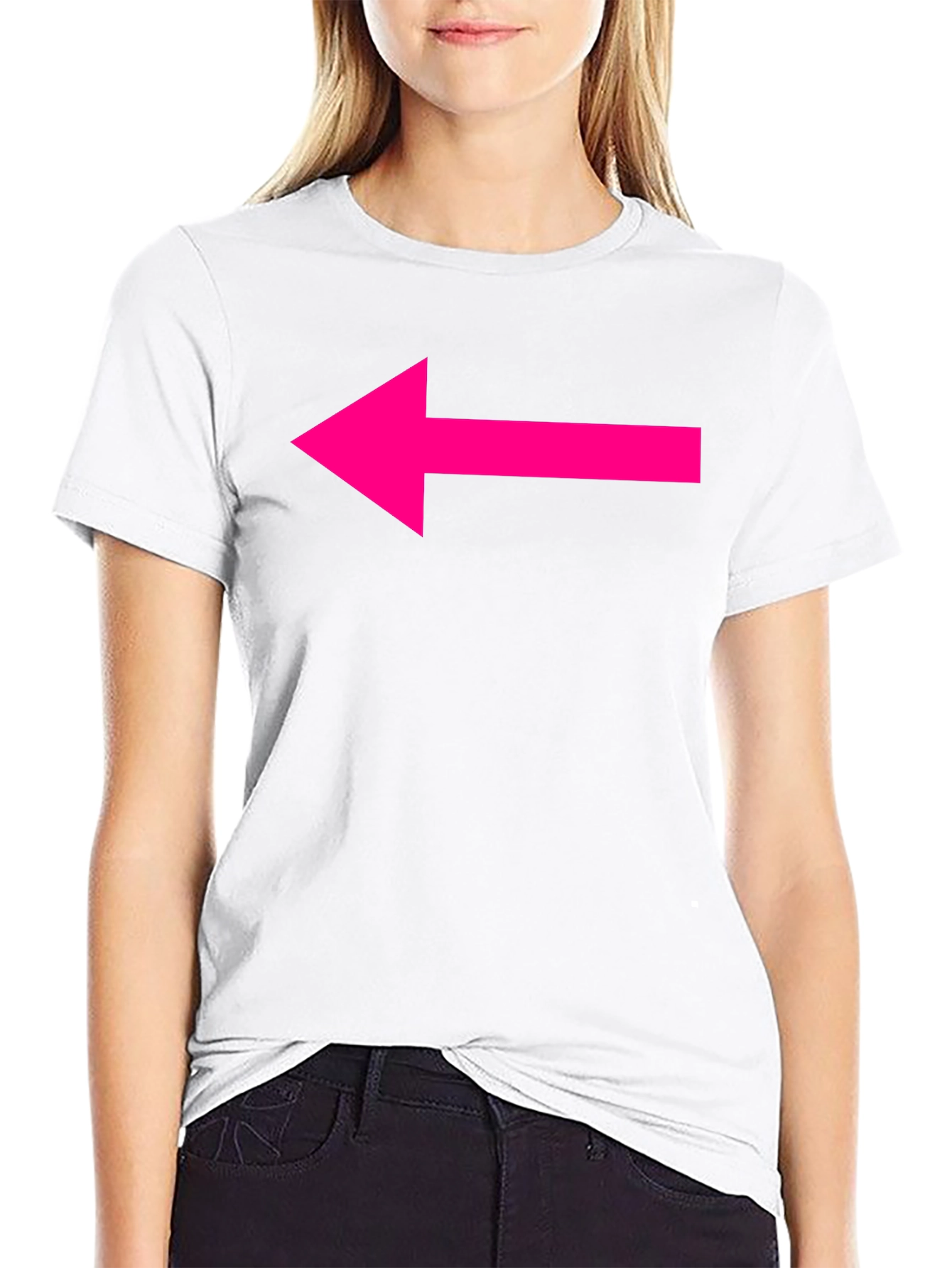 Black T-Shirt with Hot Pink Arrow Design