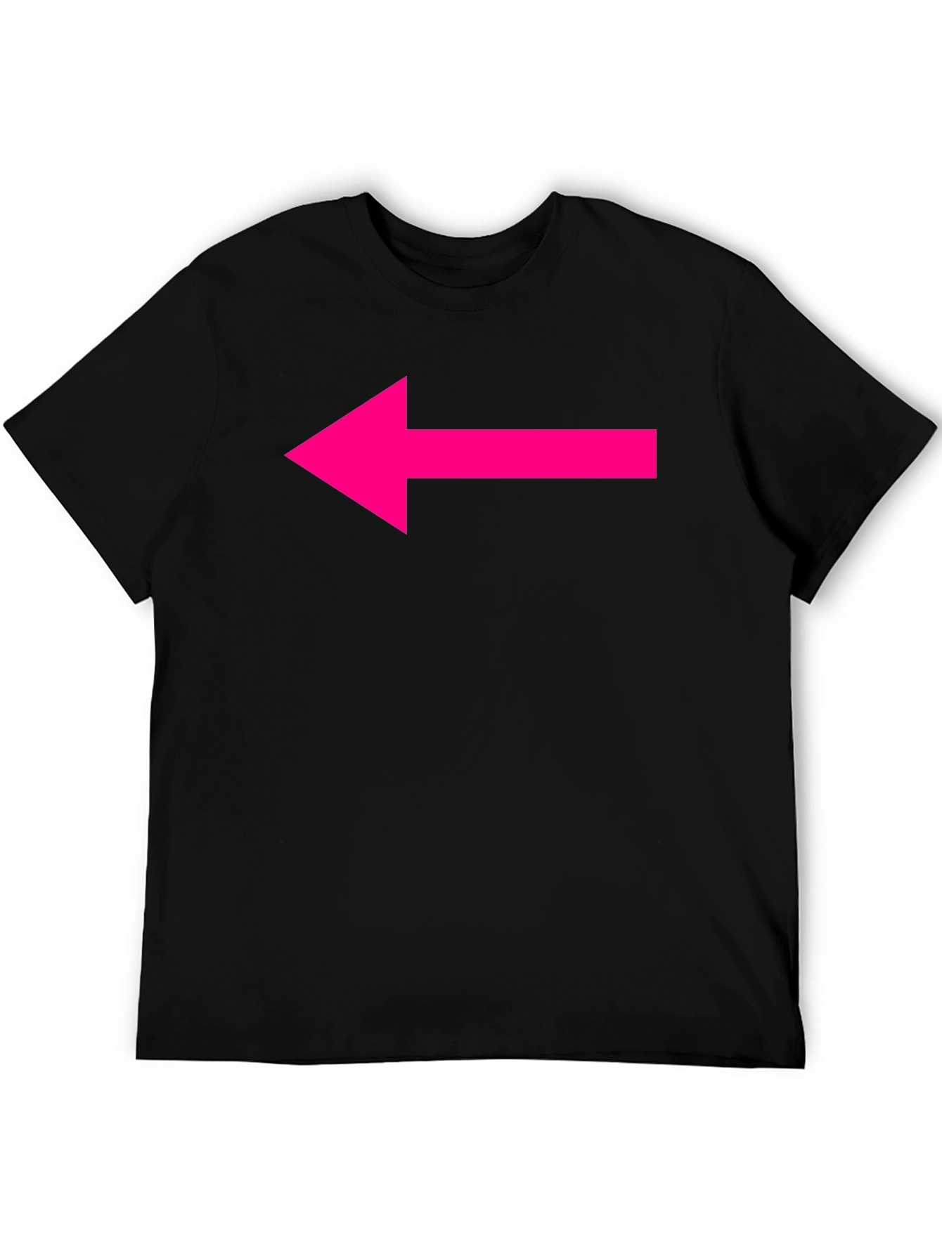 Black T-Shirt with Hot Pink Arrow Design