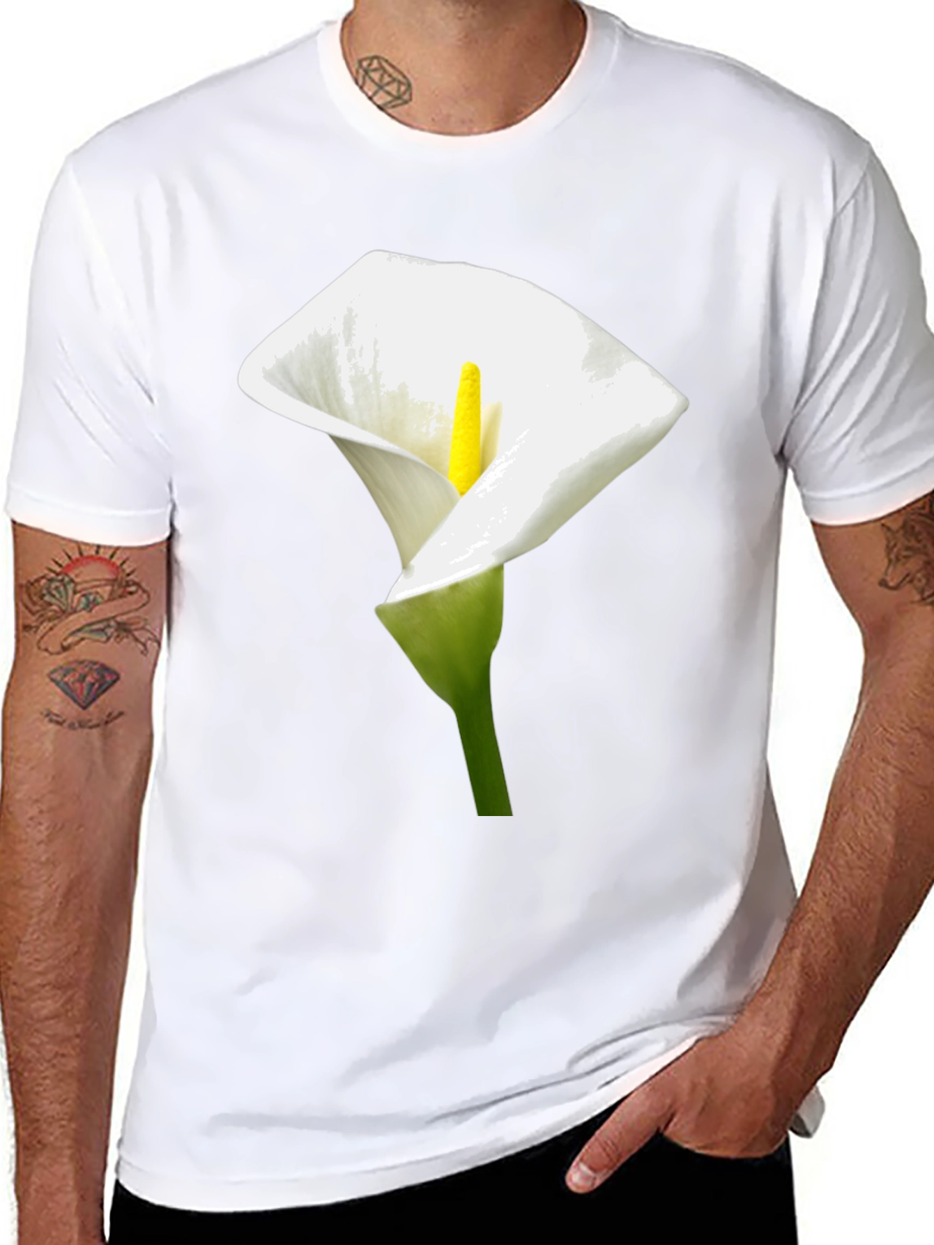 Calla Lily Graphic Tee - Elegant Floral Design