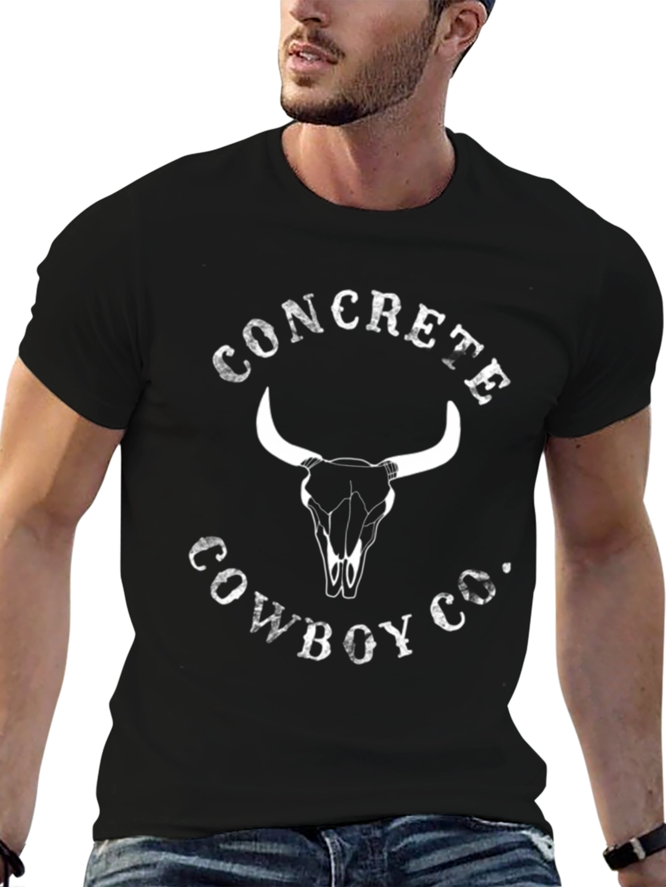 Concrete Cowboy Co. Graphic Tee - Bull Skull Design