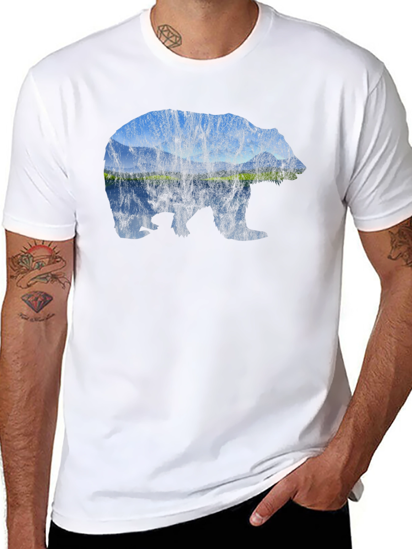 Bear Landscape Graphic Tee