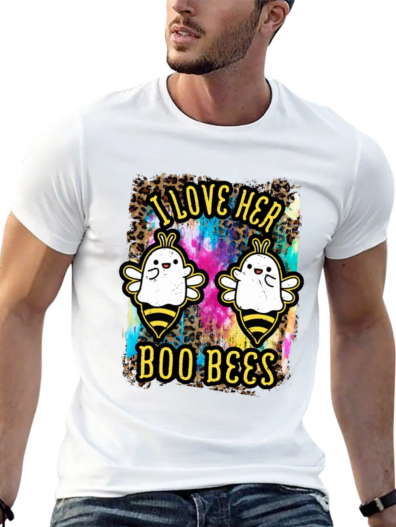 I Love Her Boo Bees Halloween T-Shirt