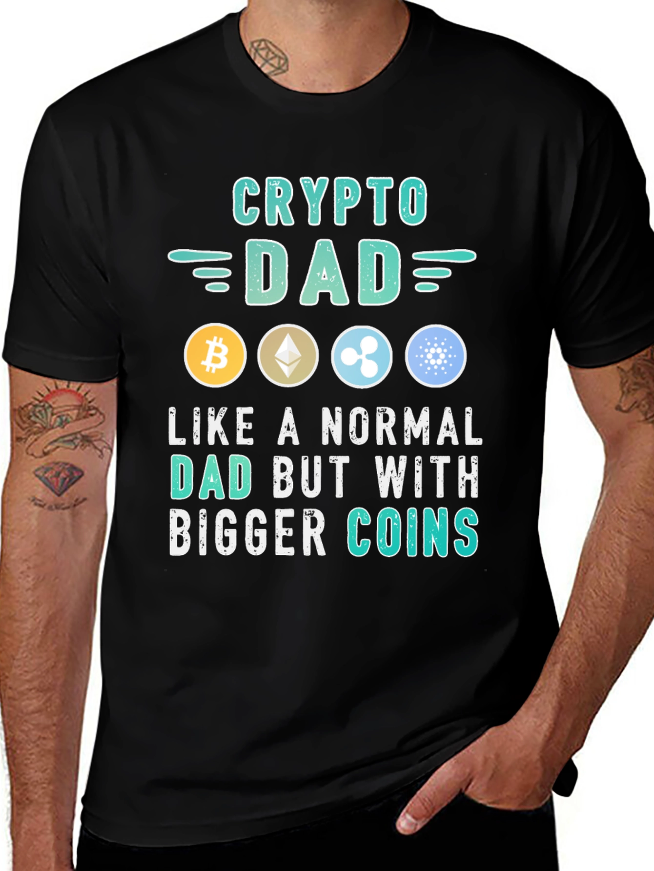 Crypto Dad T-Shirt - Bitcoin Ethereum Ripple