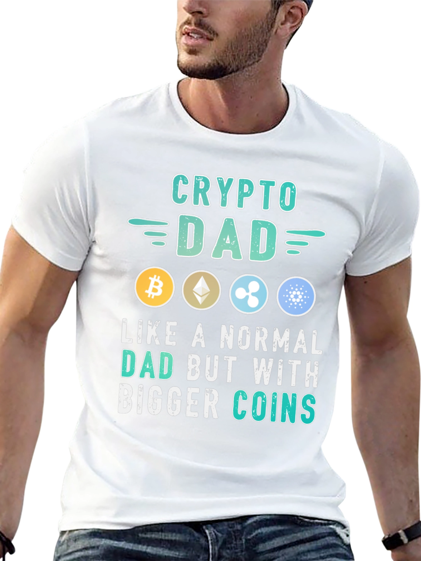 Crypto Dad T-Shirt - Bitcoin Ethereum Ripple
