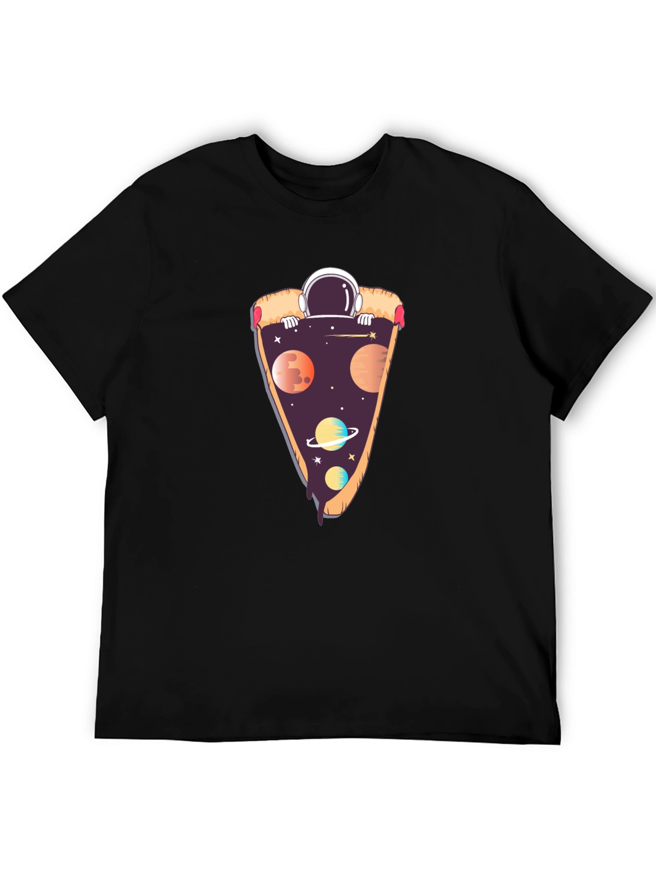 Space Pizza T-Shirt - Astronaut Galaxy Slice Tee