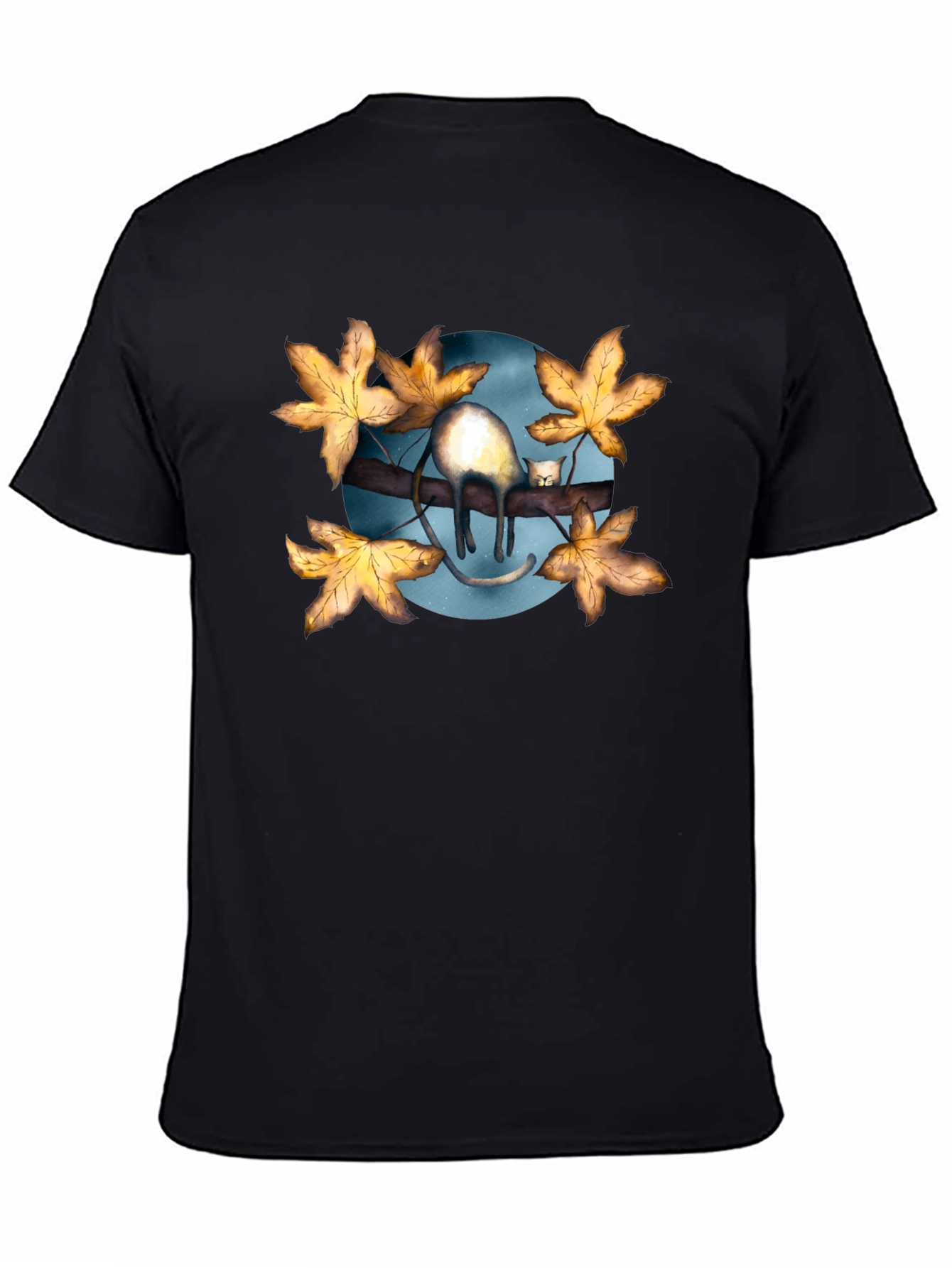 Cat on Branch T-Shirt - Unique Graphic Tee