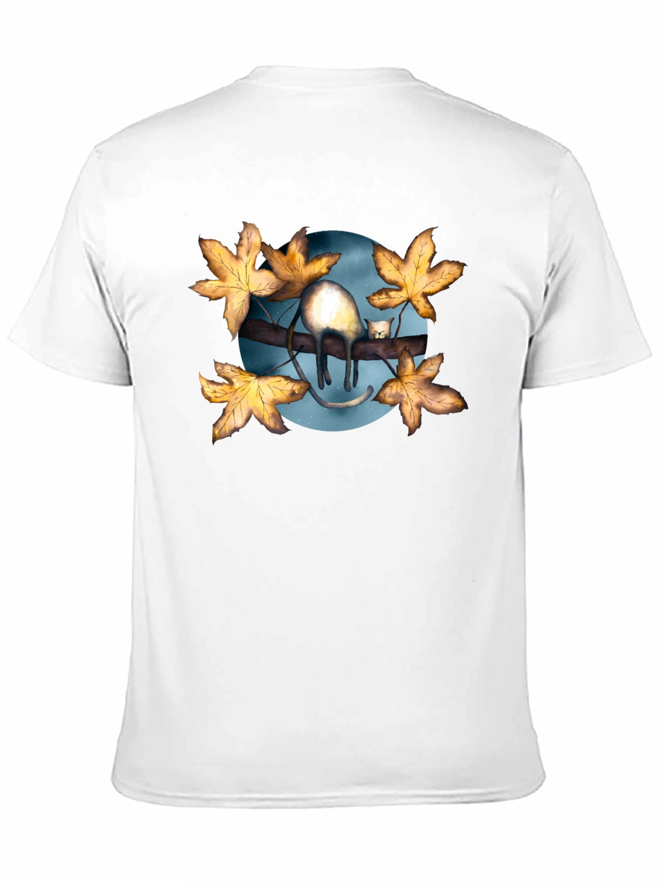 Cat on Branch T-Shirt - Unique Graphic Tee