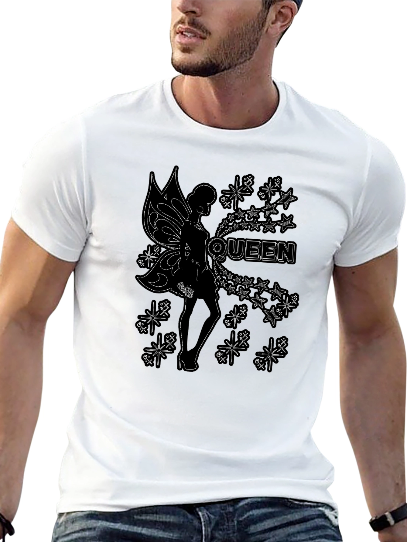 Queen Fairy Graphic Black T-Shirt