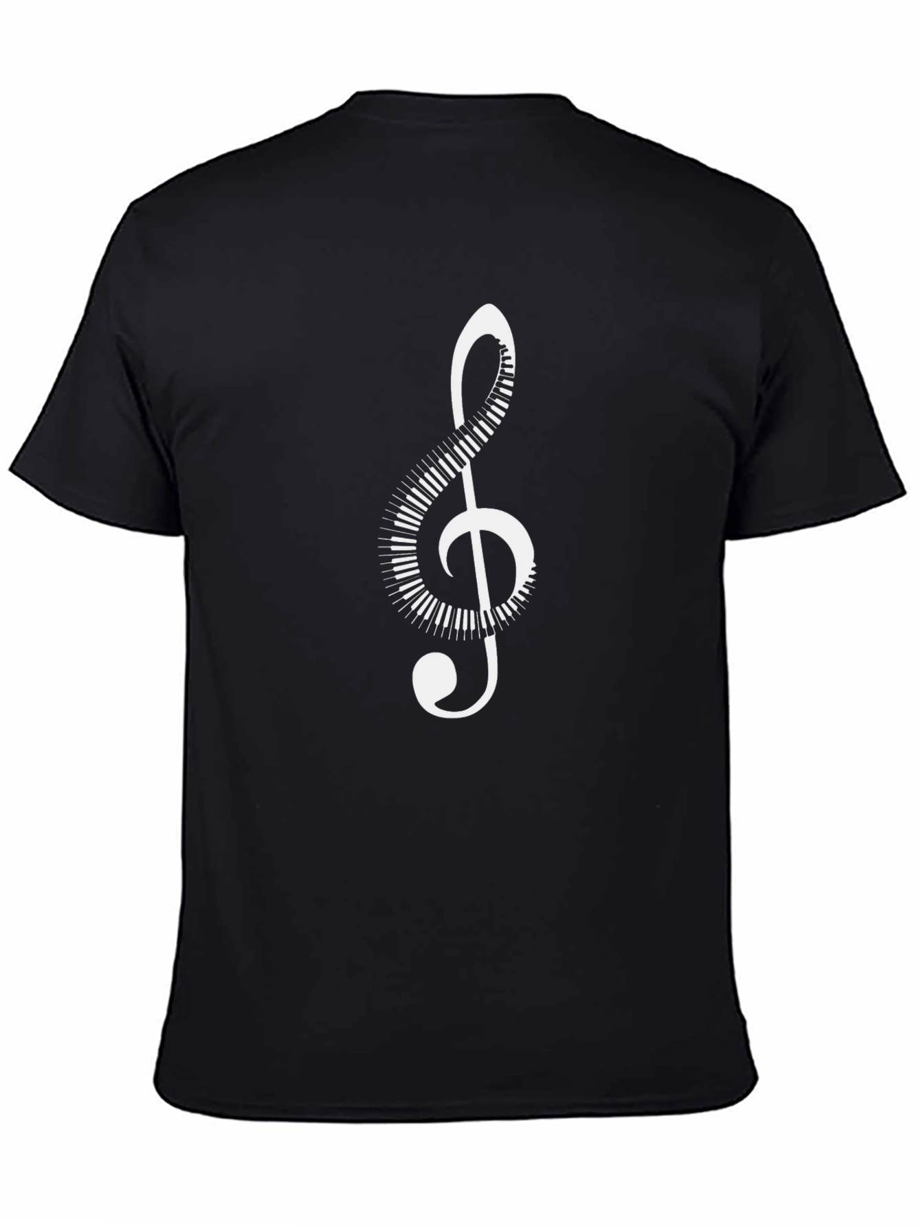 Musical Note Graphic Tee - Black Cotton Comfort