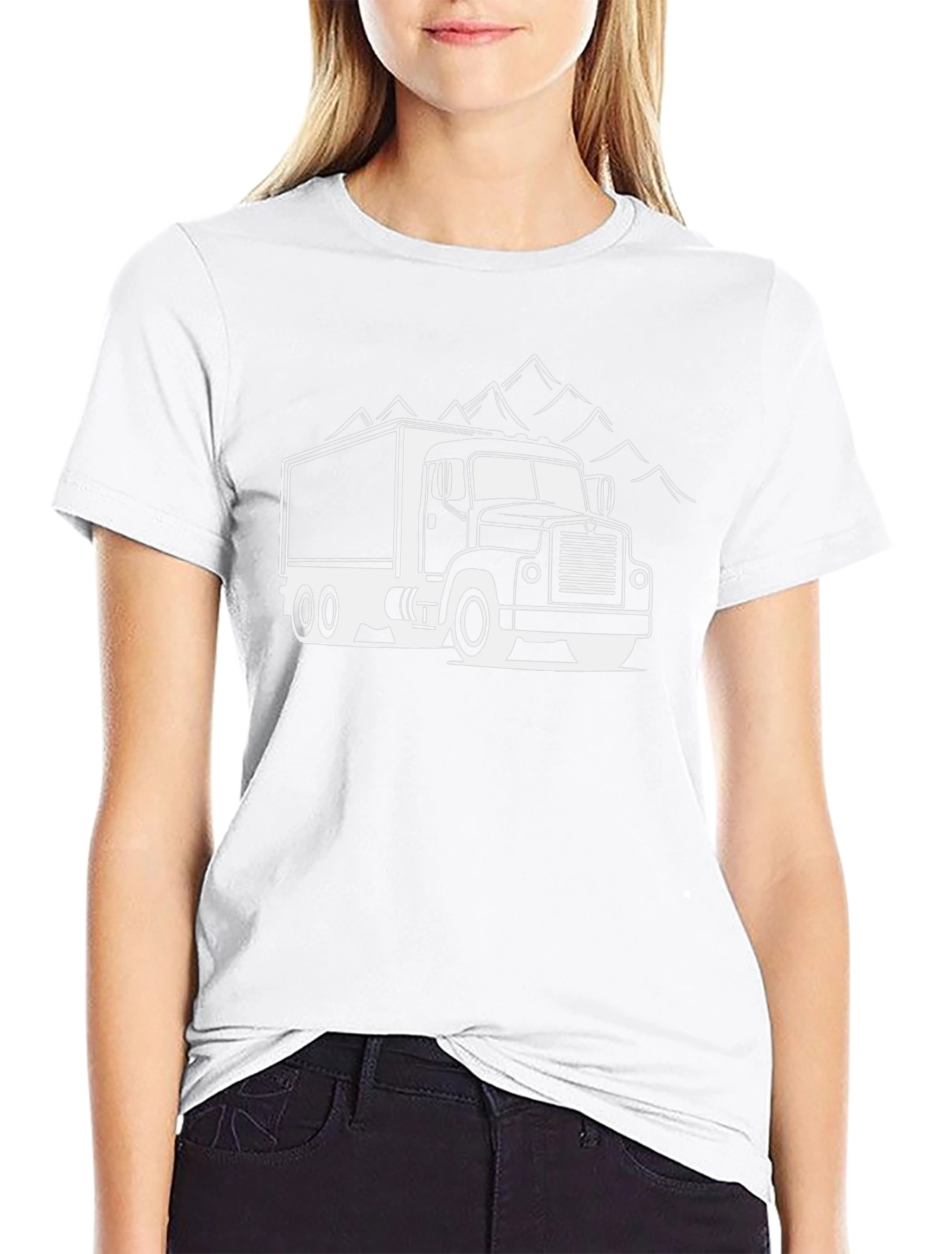 Truck and Mountain Graphic Tee - Black