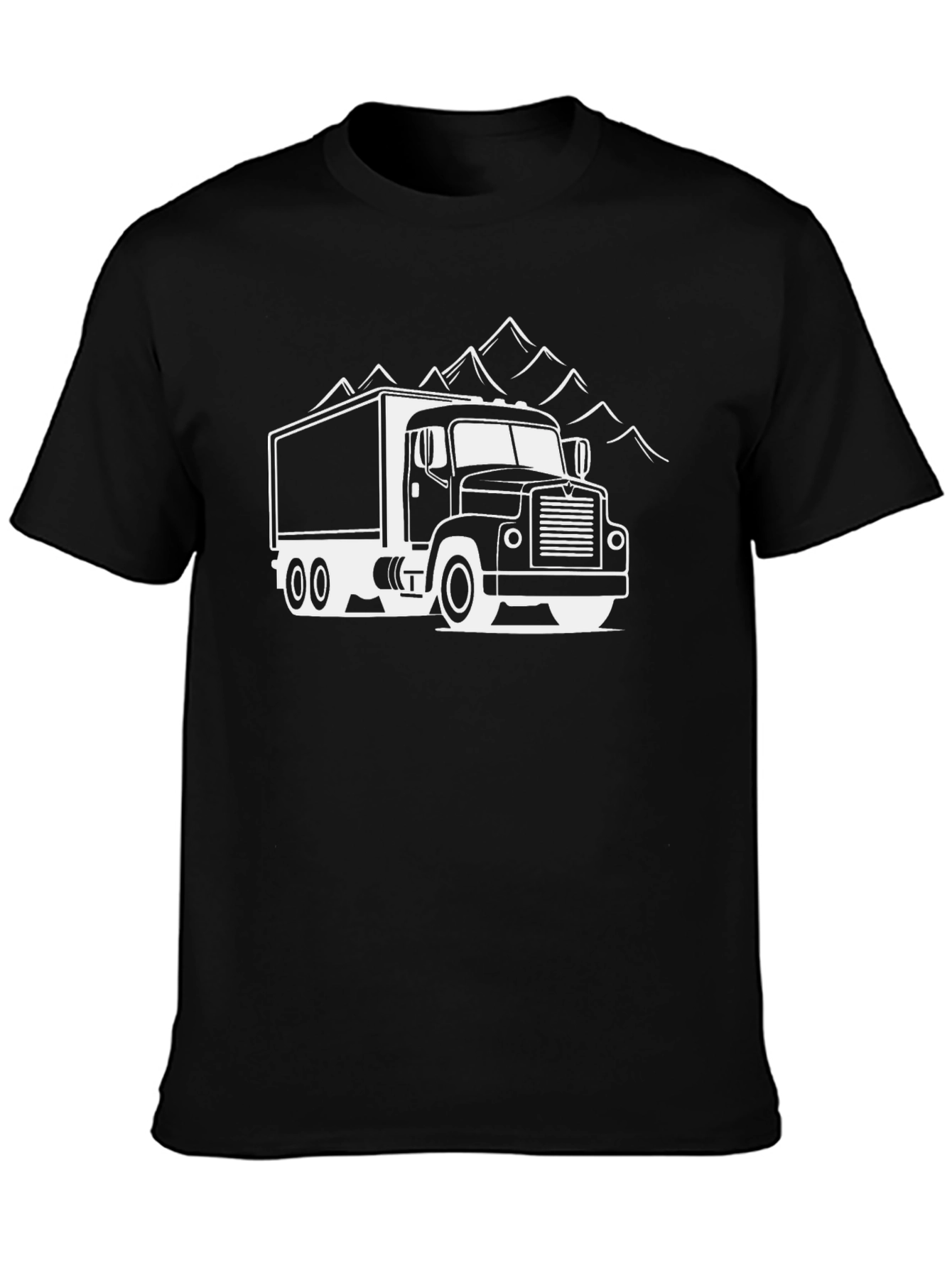 Truck and Mountain Graphic Tee - Black