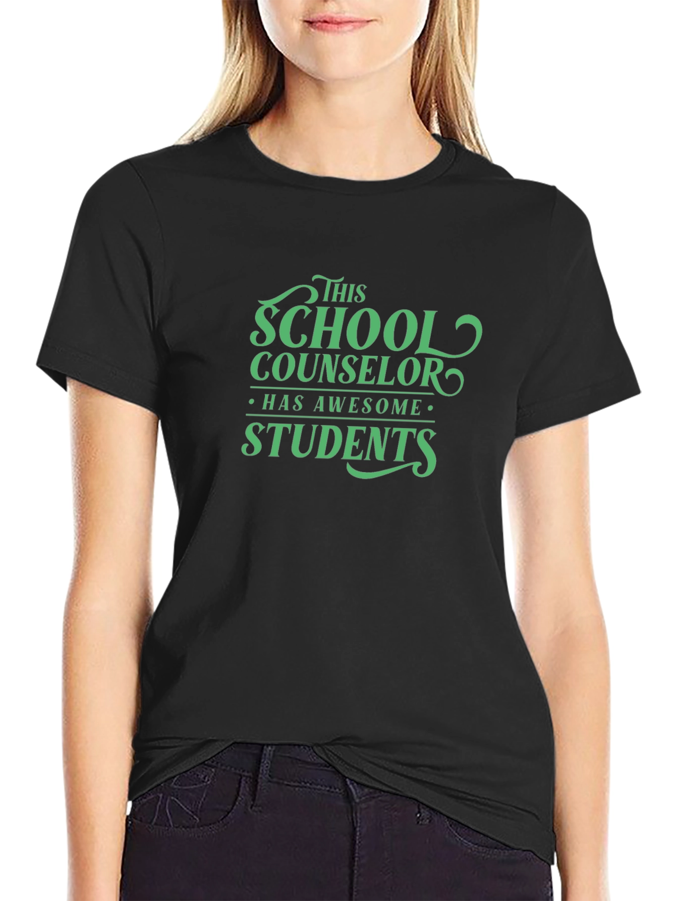 School Counselor Awesome Students Black T-Shirt