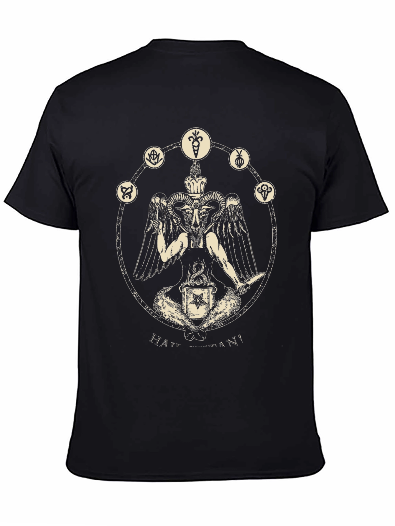 Occult Baphomet Graphic Tee - Black