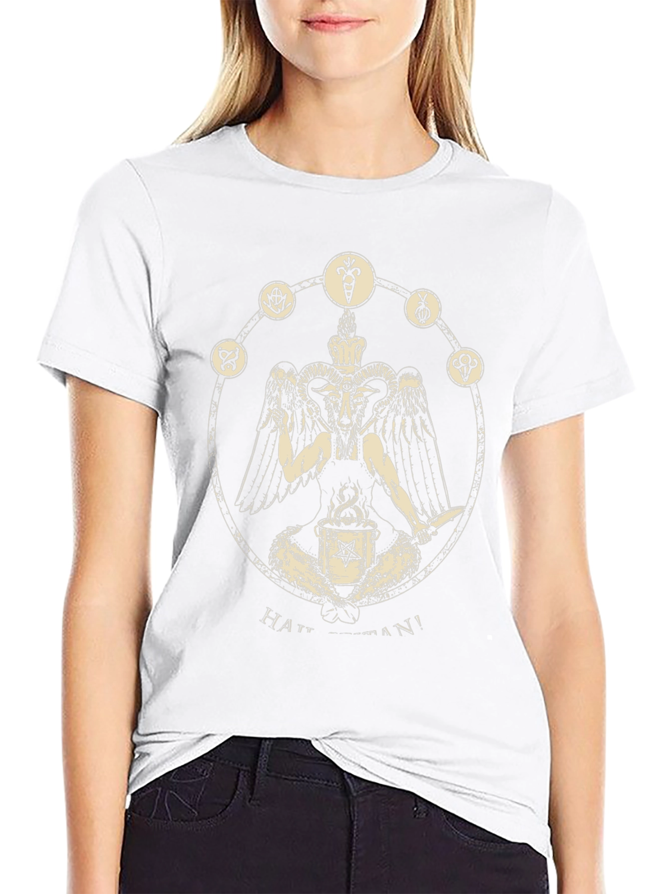 Occult Baphomet Graphic Tee - Black