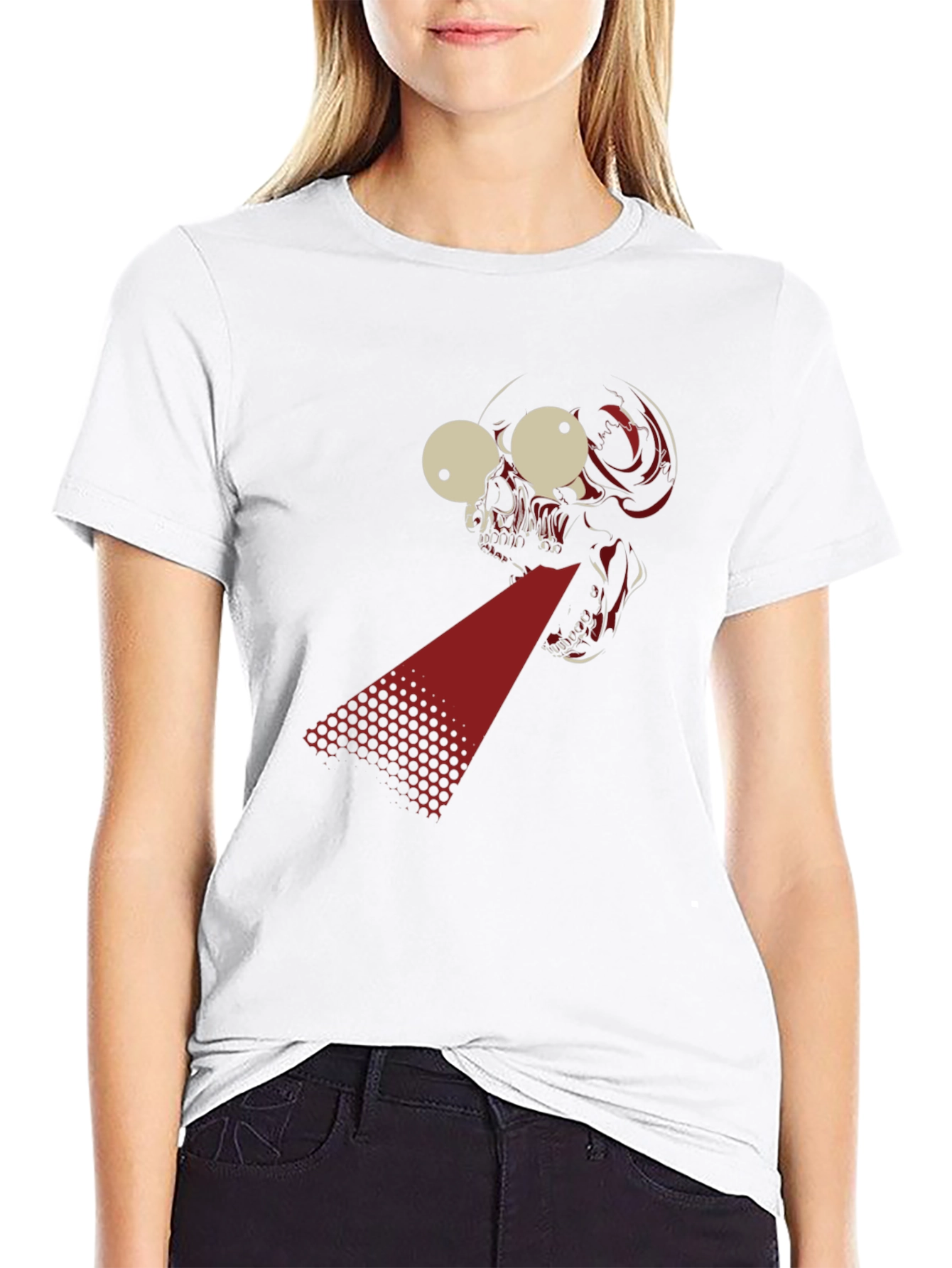 Laser Skull Graphic T-Shirt - Bold Black Tee