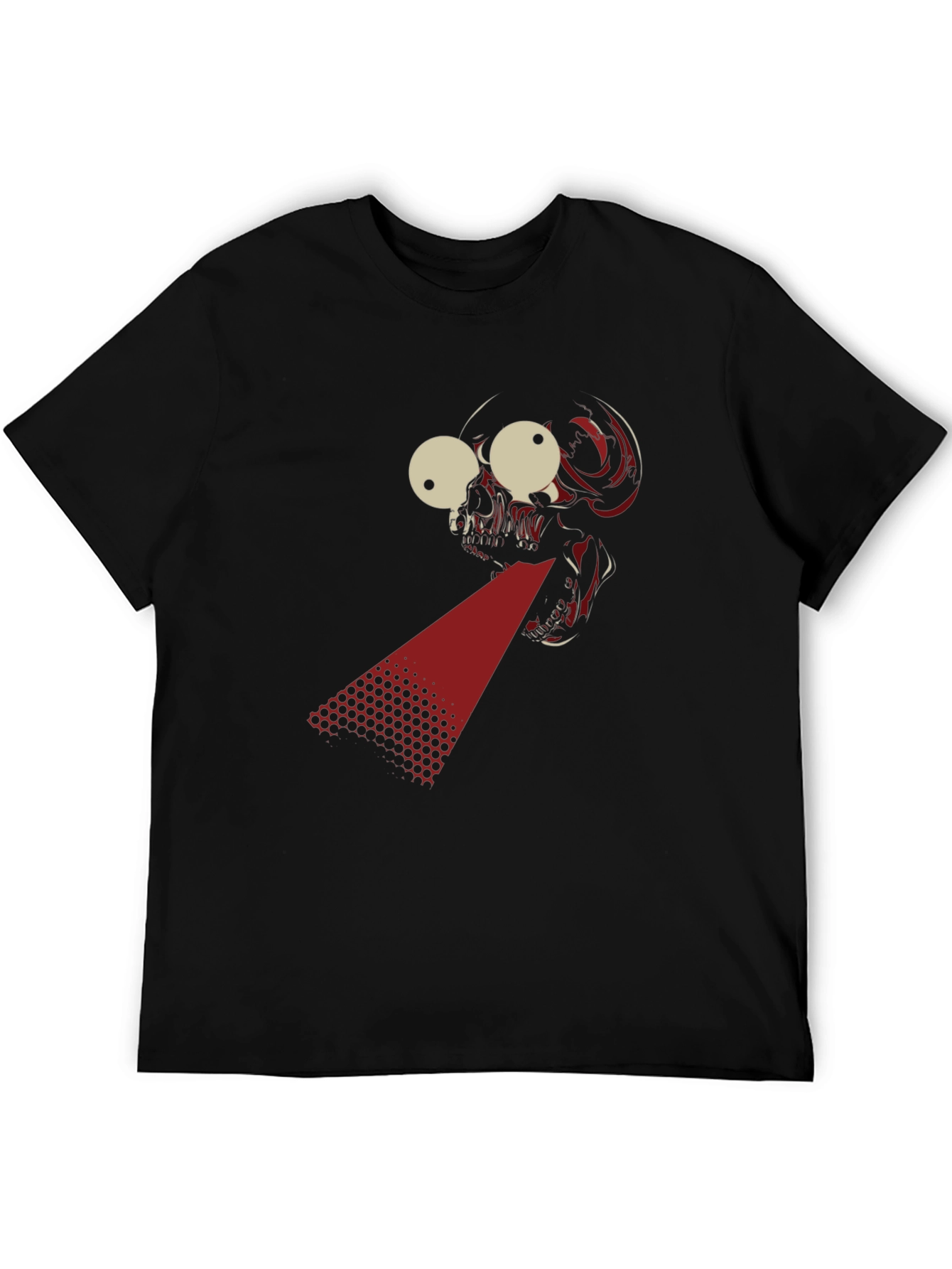 Laser Skull Graphic T-Shirt - Bold Black Tee