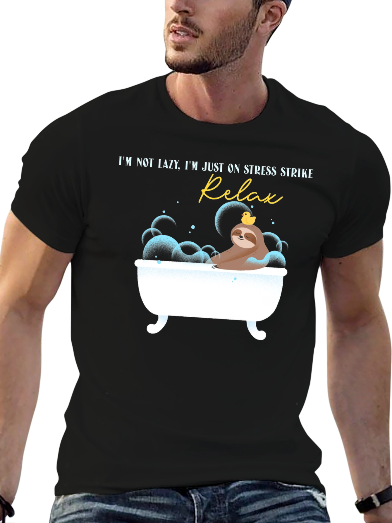 Relax Stress Strike Sloth Graphic T-Shirt