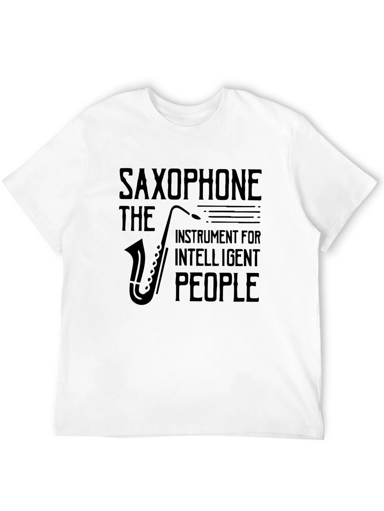 Saxophone Intelligent People Graphic Tee - Black