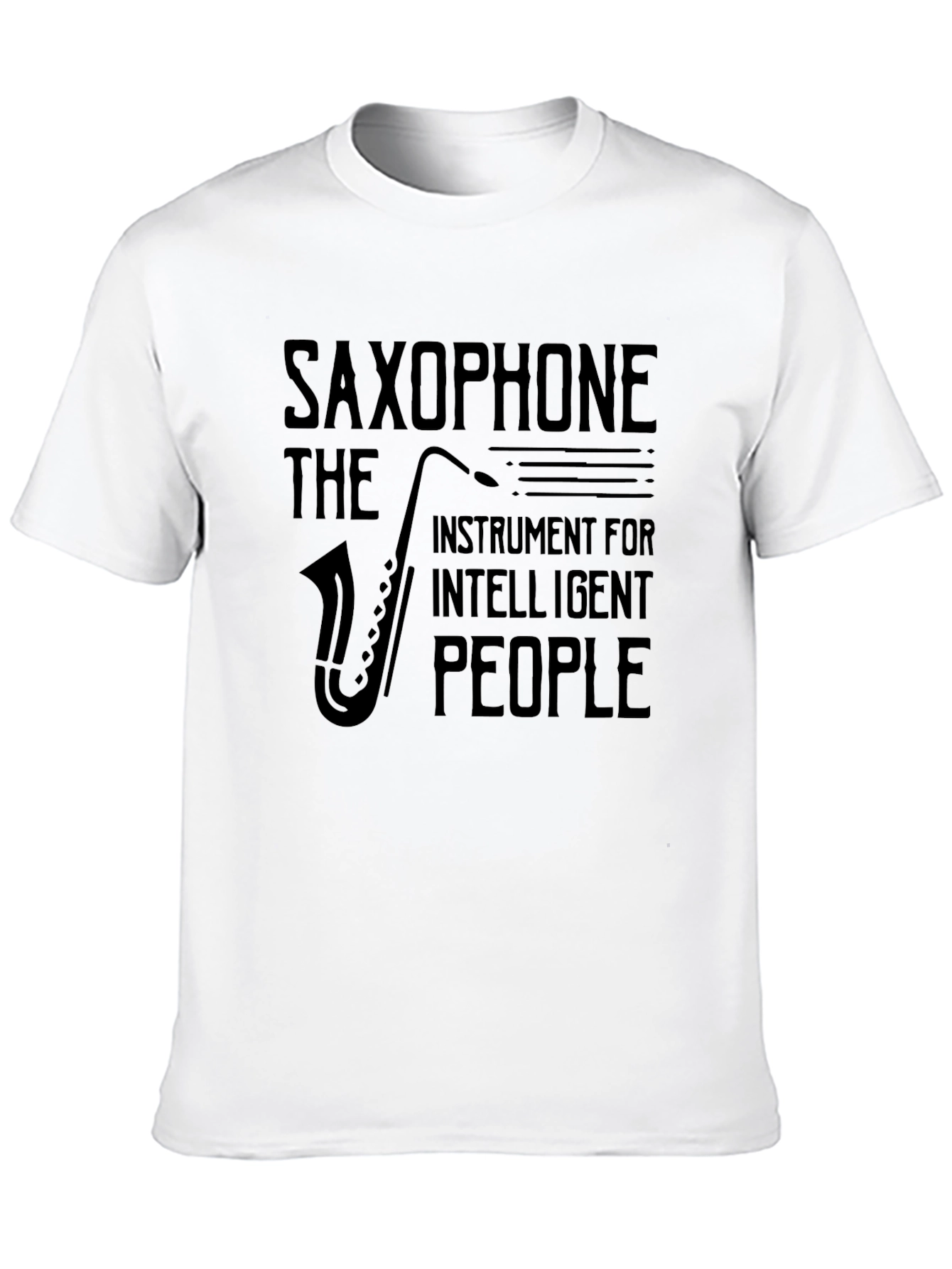 Saxophone Intelligent People Graphic Tee - Black