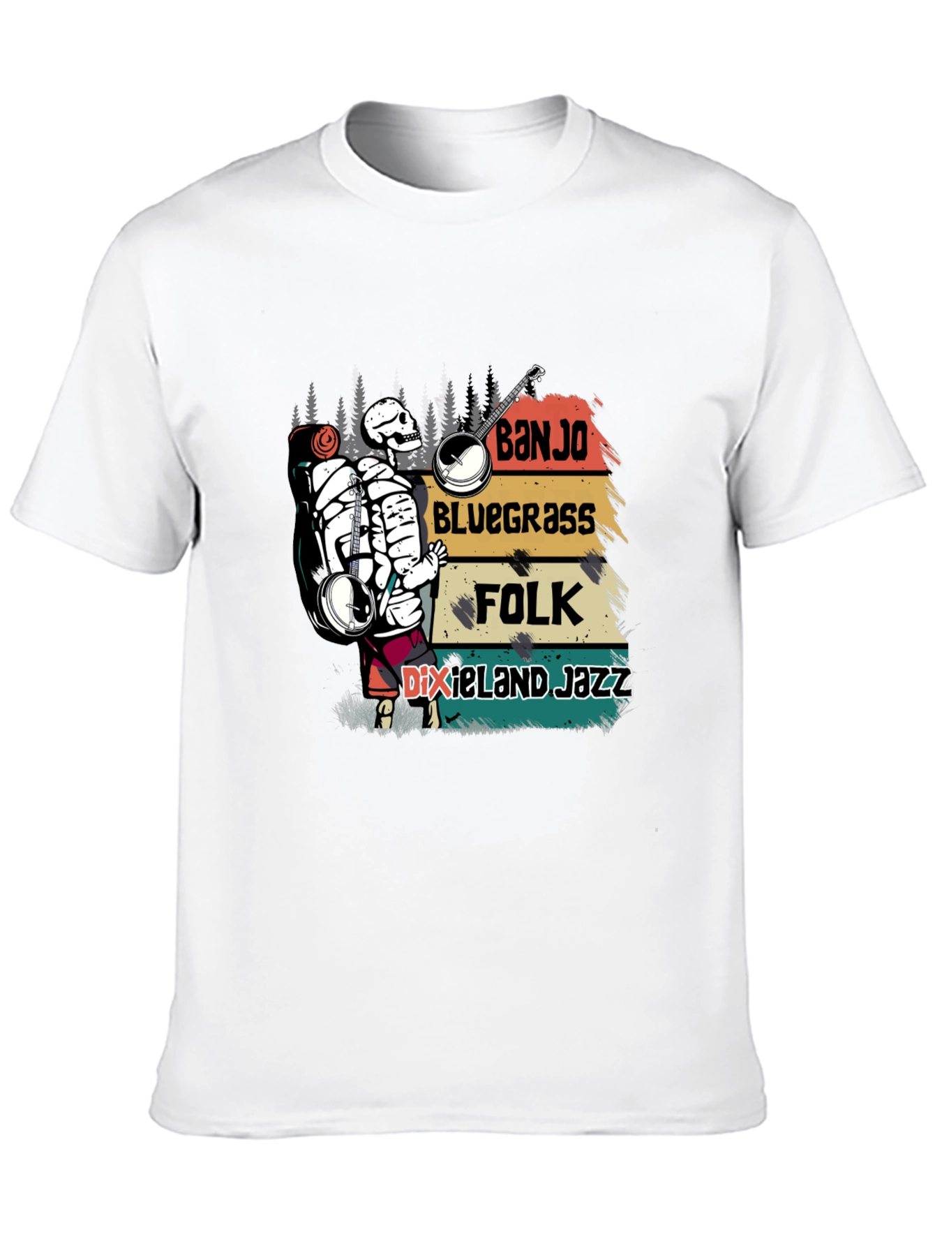 Banjo Skeleton Music T-Shirt