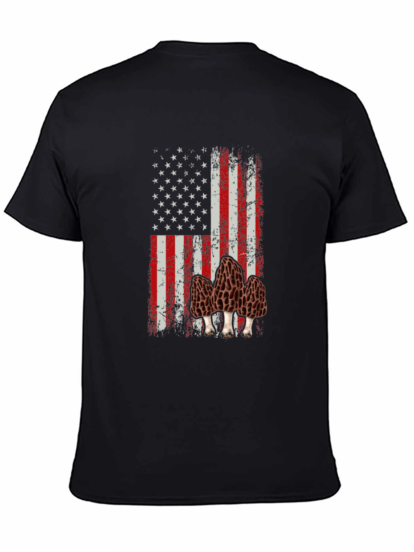 American Flag Morel Mushroom Graphic T-Shirt