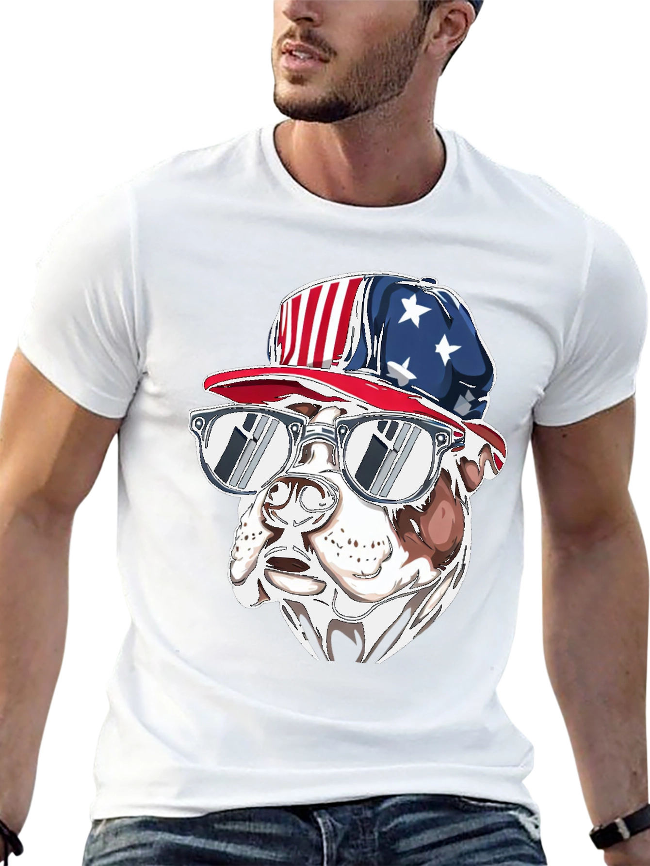 Patriotic Bulldog T-Shirt - USA Pride