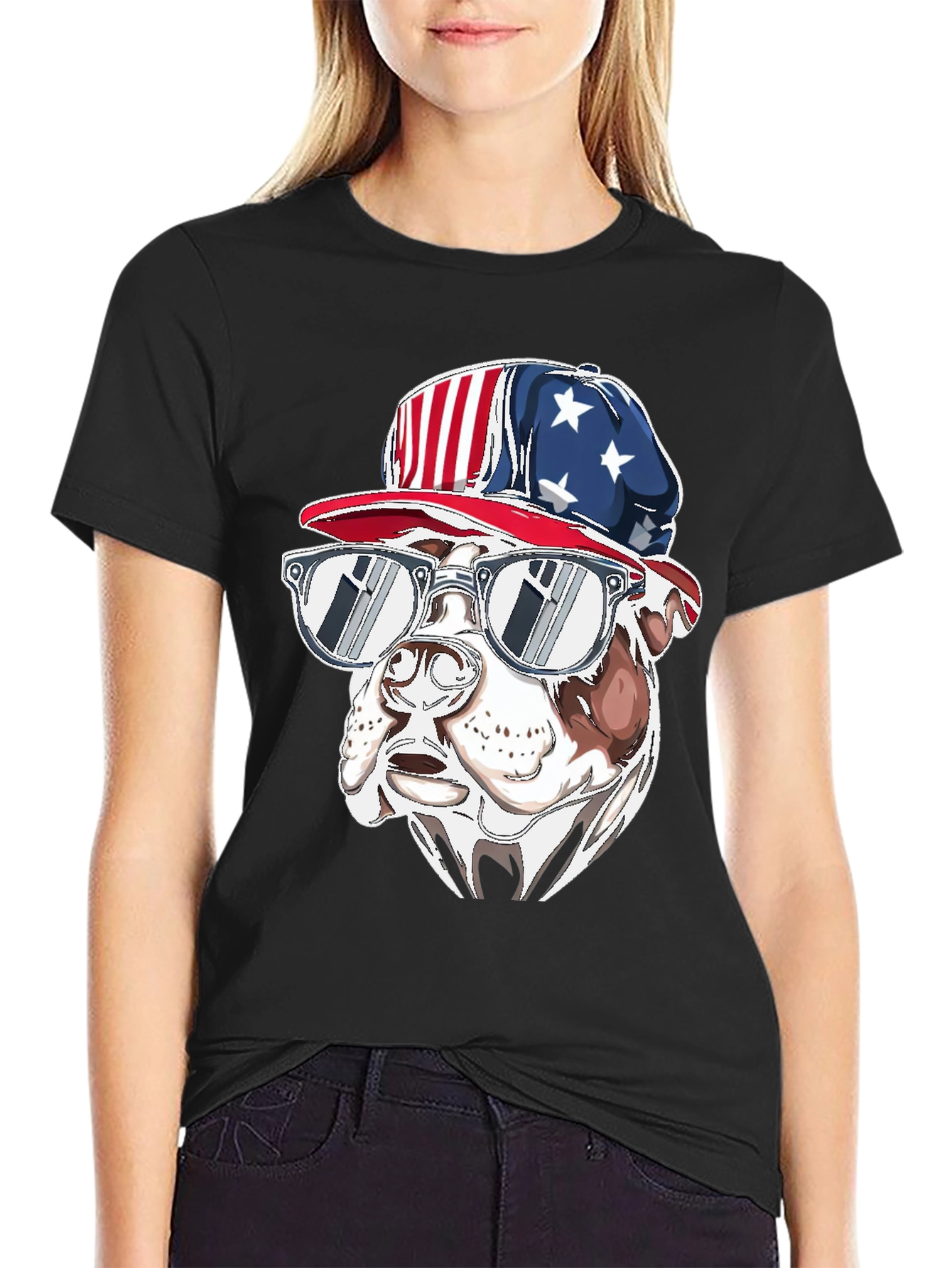 Patriotic Bulldog T-Shirt - USA Pride