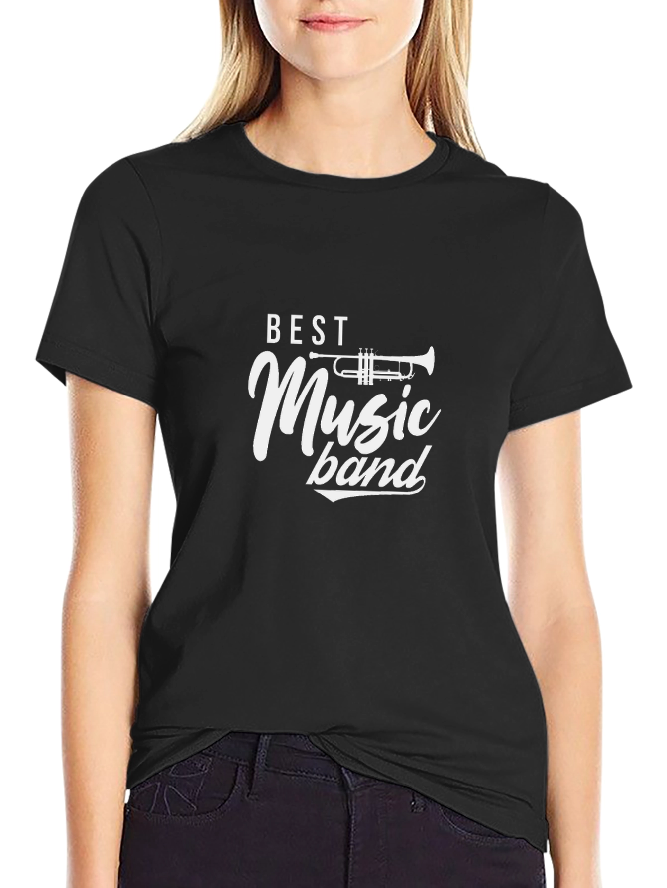 Best Music Band Trumpet Graphic Black T-Shirt