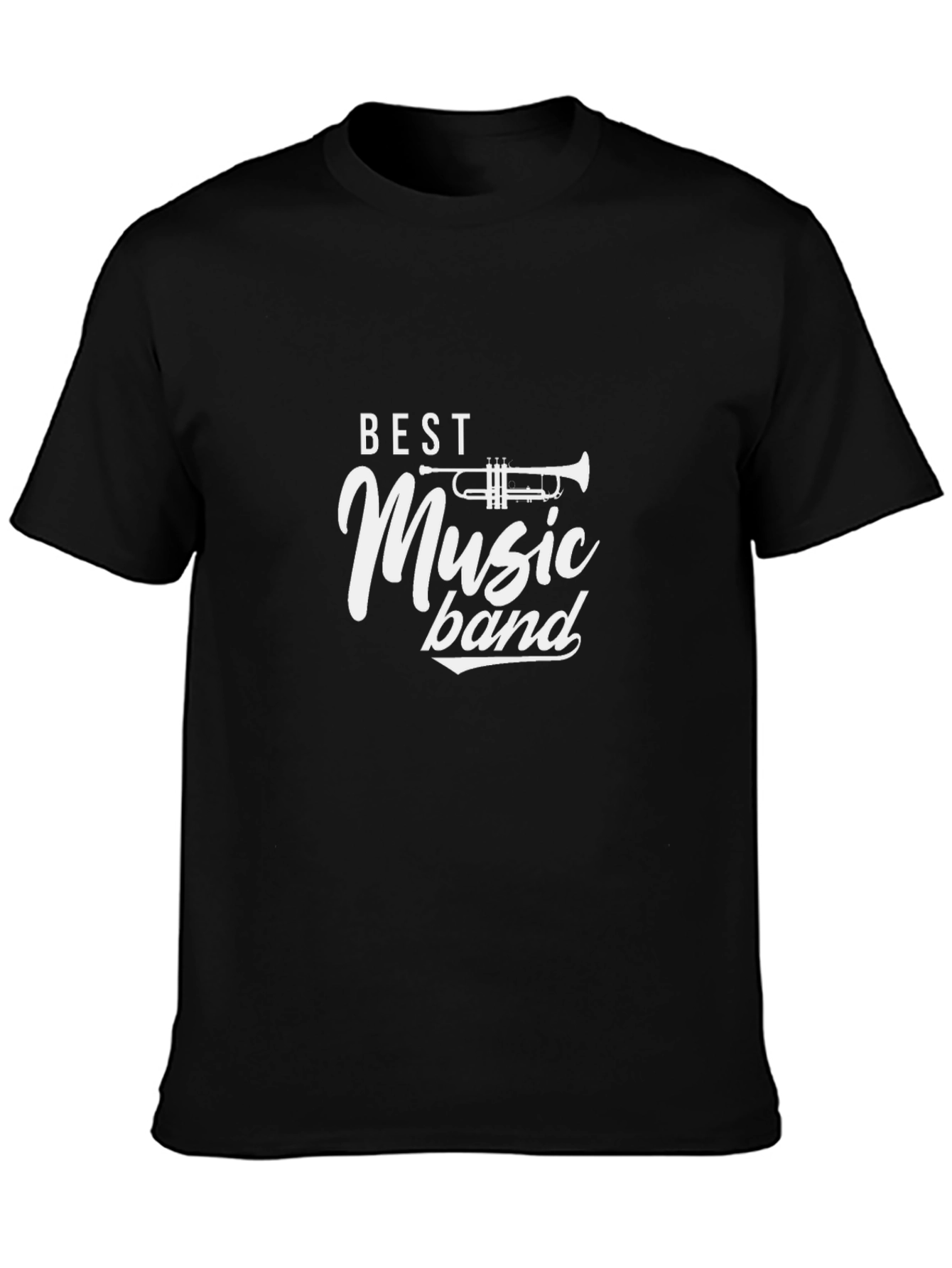 Best Music Band Trumpet Graphic Black T-Shirt