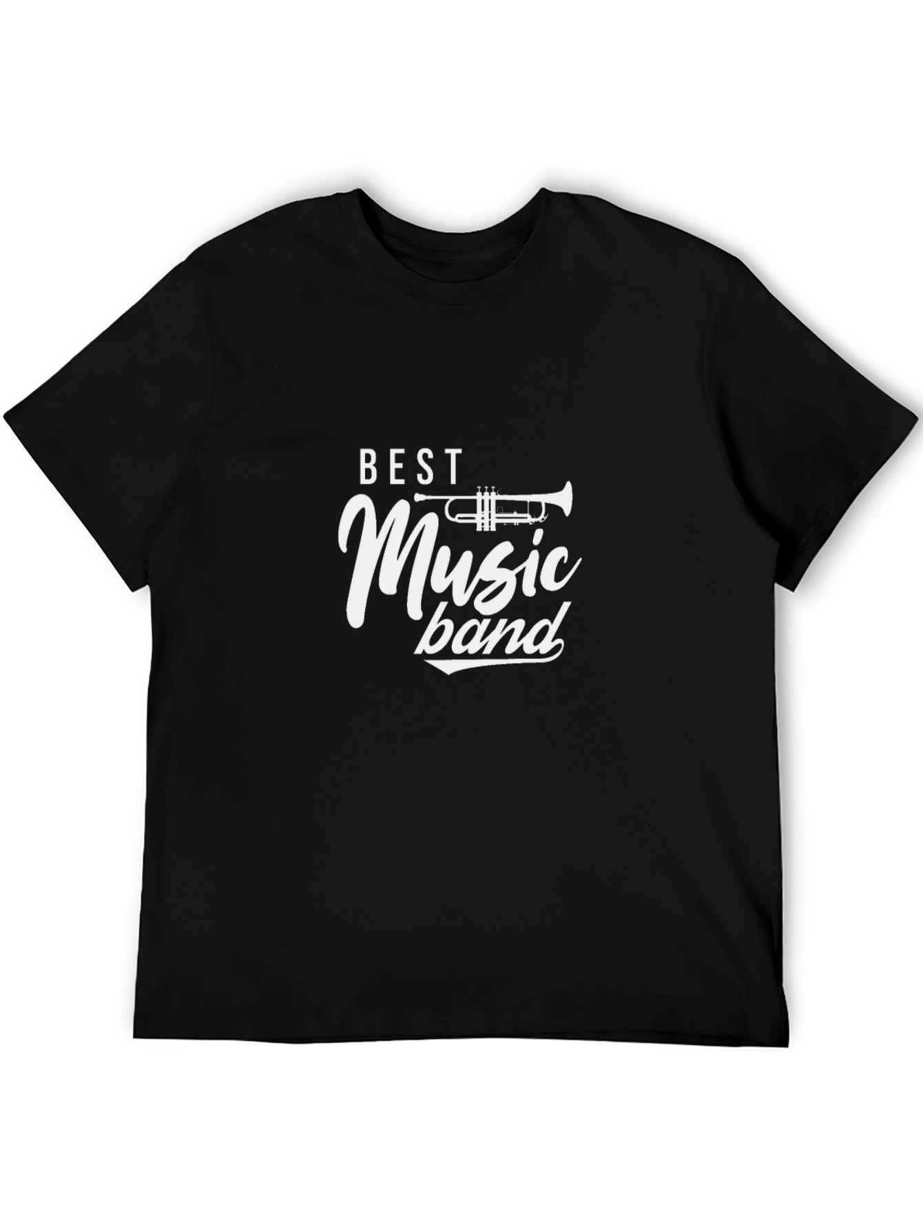 Best Music Band Trumpet Graphic Black T-Shirt