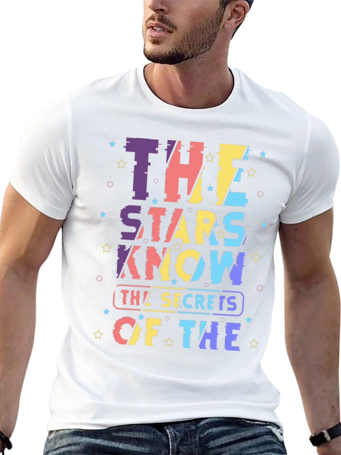 Stars Know Secrets Graphic T-Shirt - Black