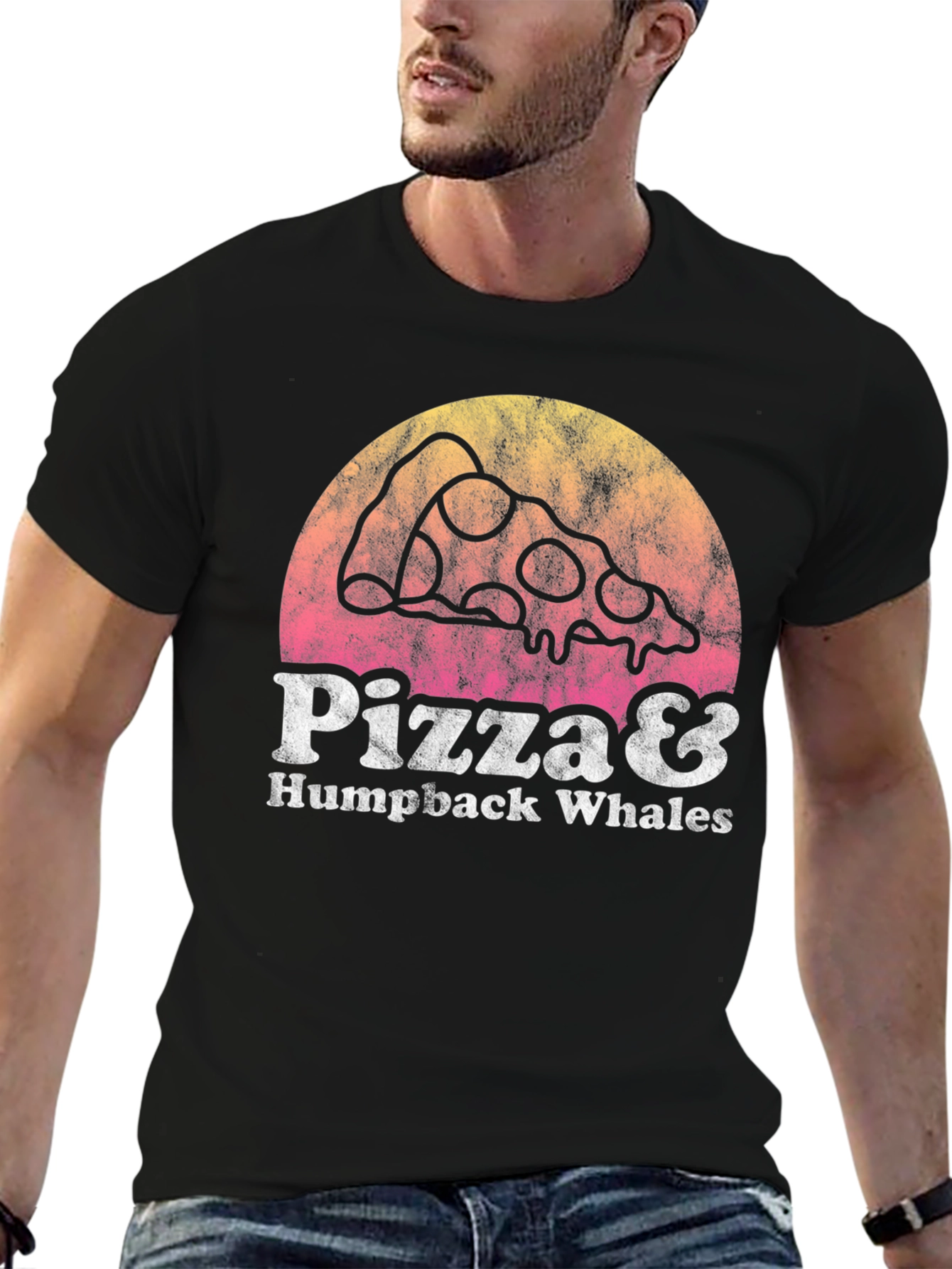 Pizza & Humpback Whales Graphic Tee