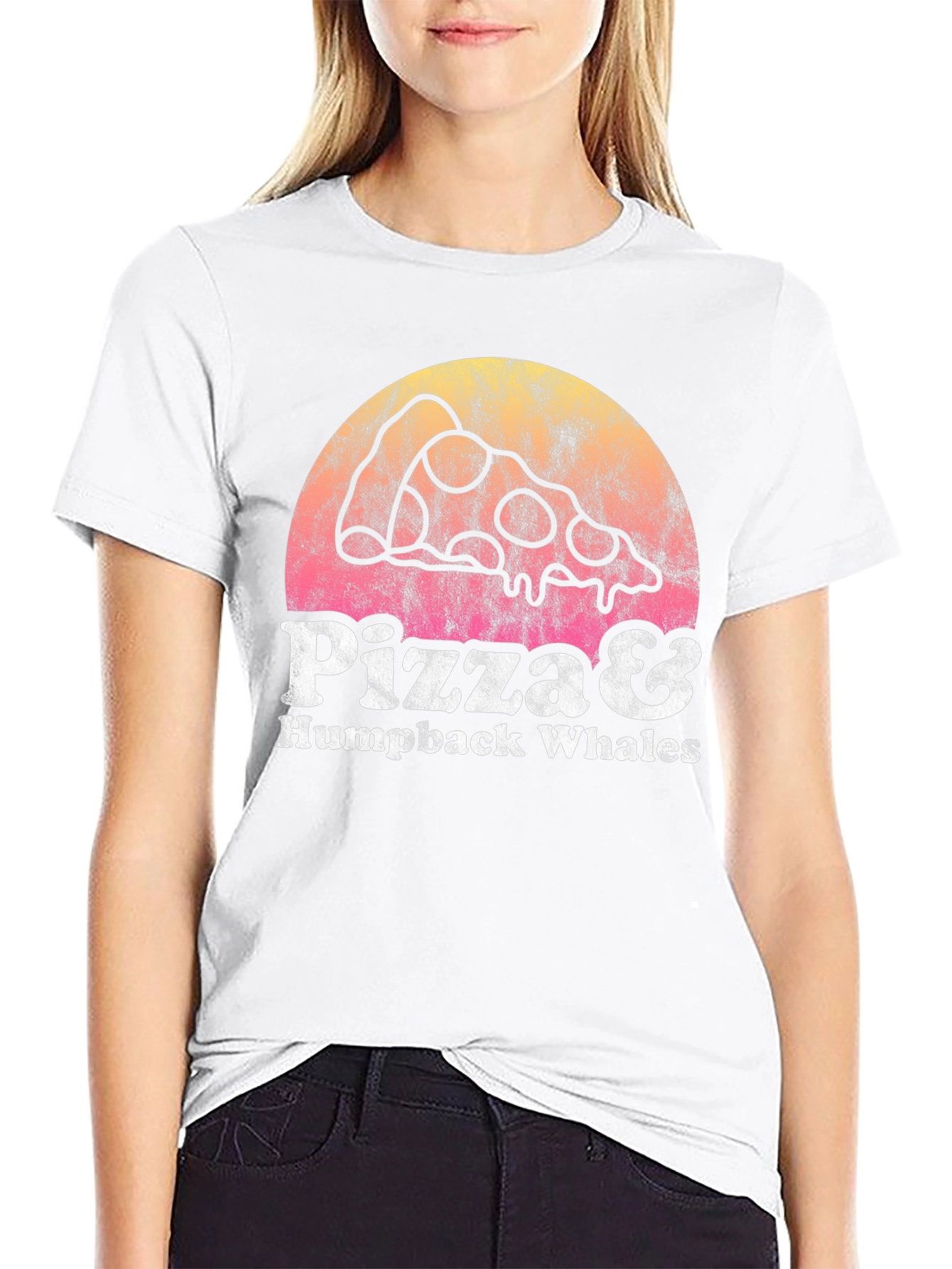 Pizza & Humpback Whales Graphic Tee