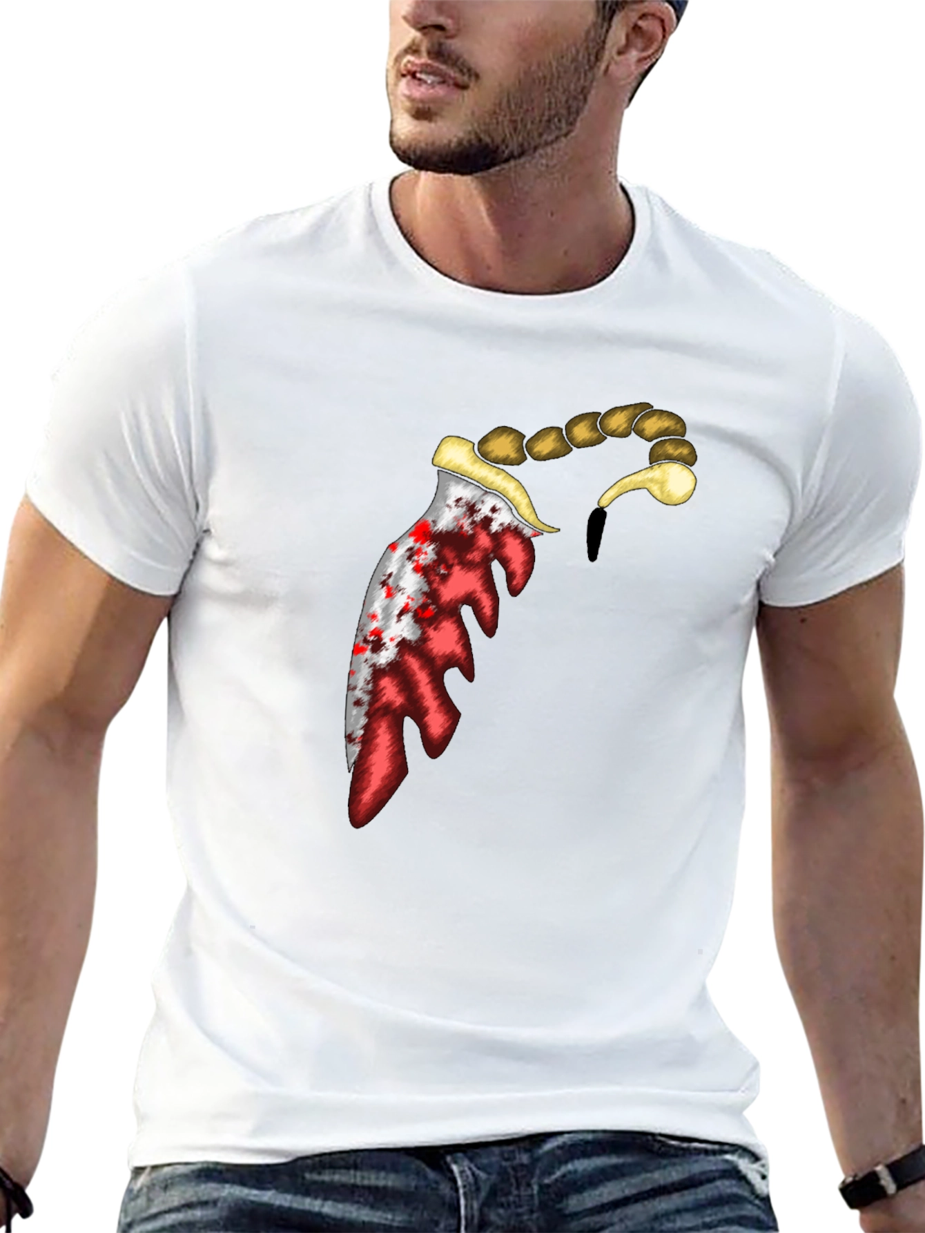 Bloody Knife Graphic Tee - Edgy Design T-Shirt