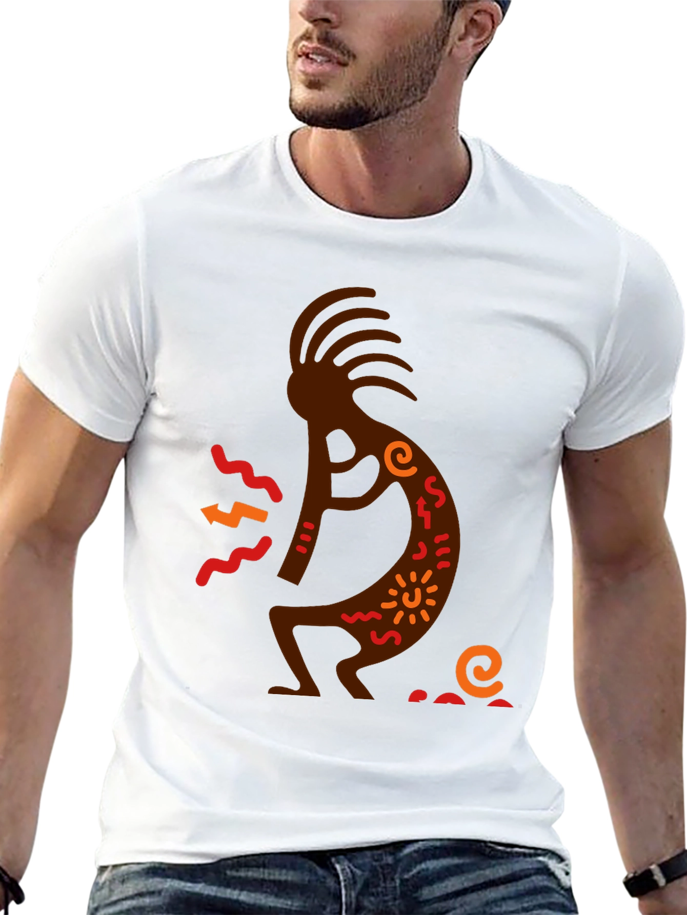 Kokopelli Graphic Tee - Black Cotton T-Shirt
