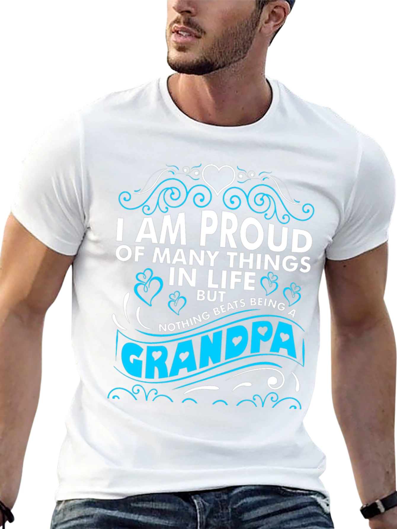 Proud Grandpa T-Shirt - Black Cotton Blend