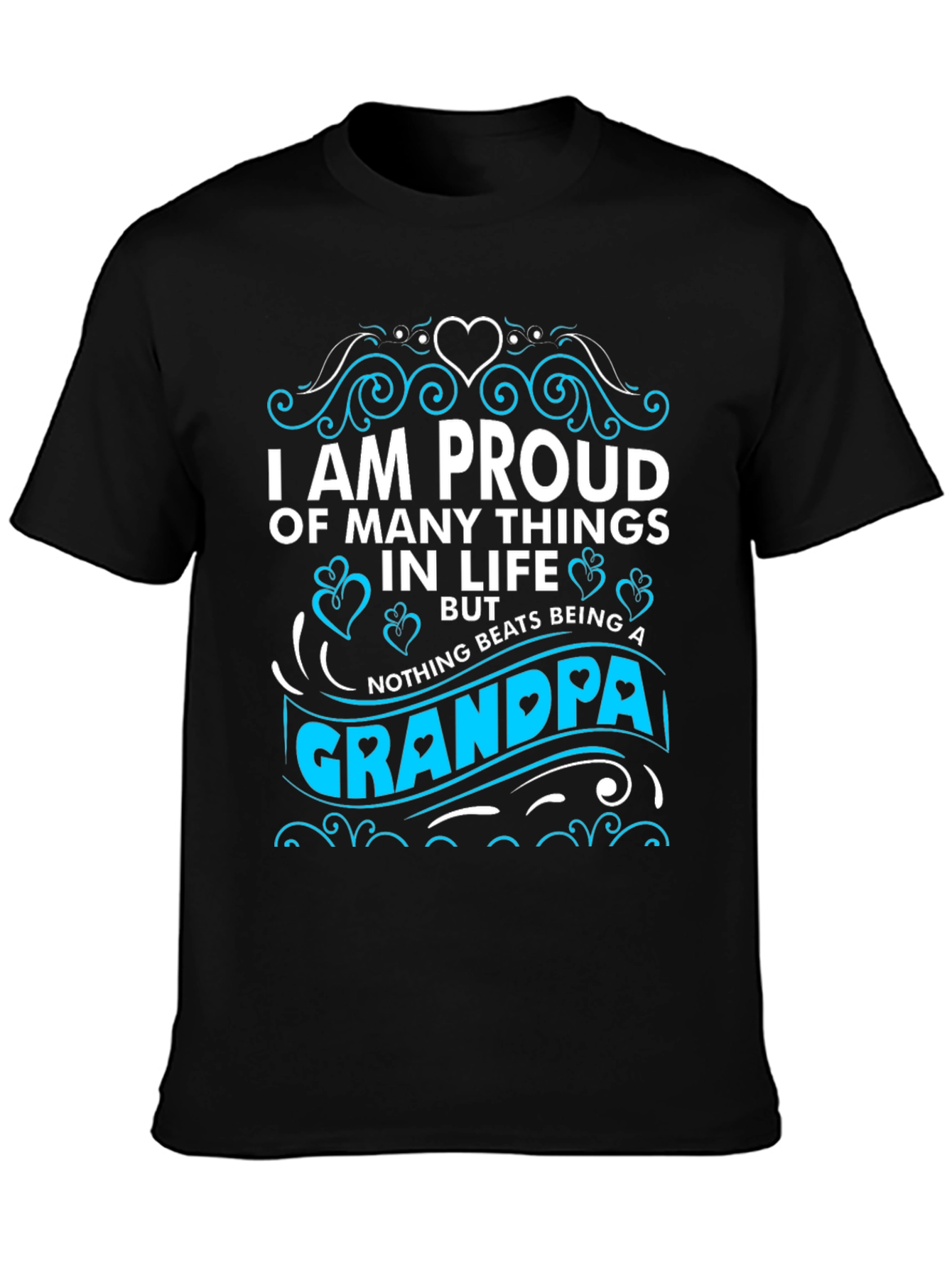 Proud Grandpa T-Shirt - Black Cotton Blend