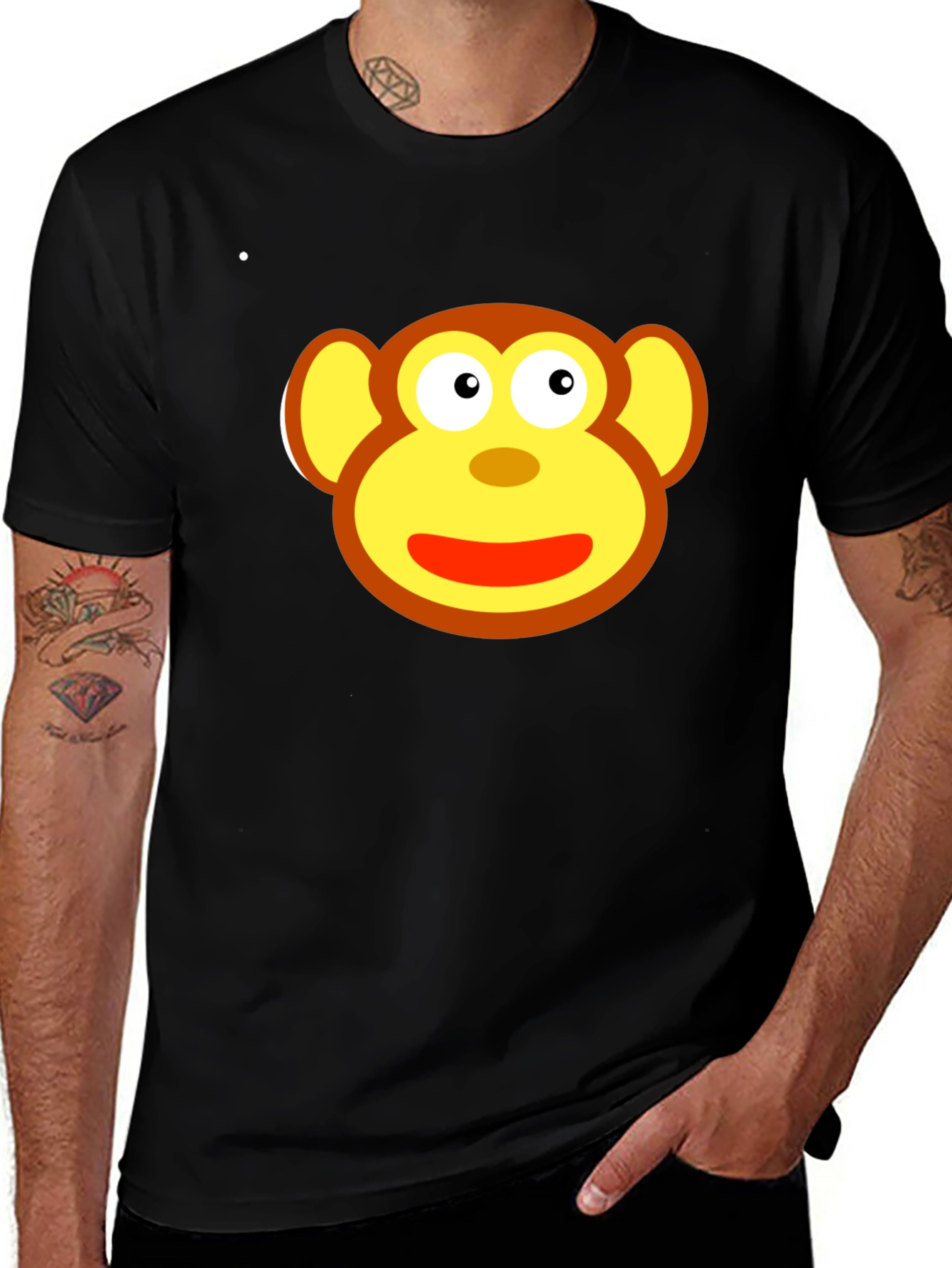 Monkey Face Graphic Tee - Fun & Playful Design