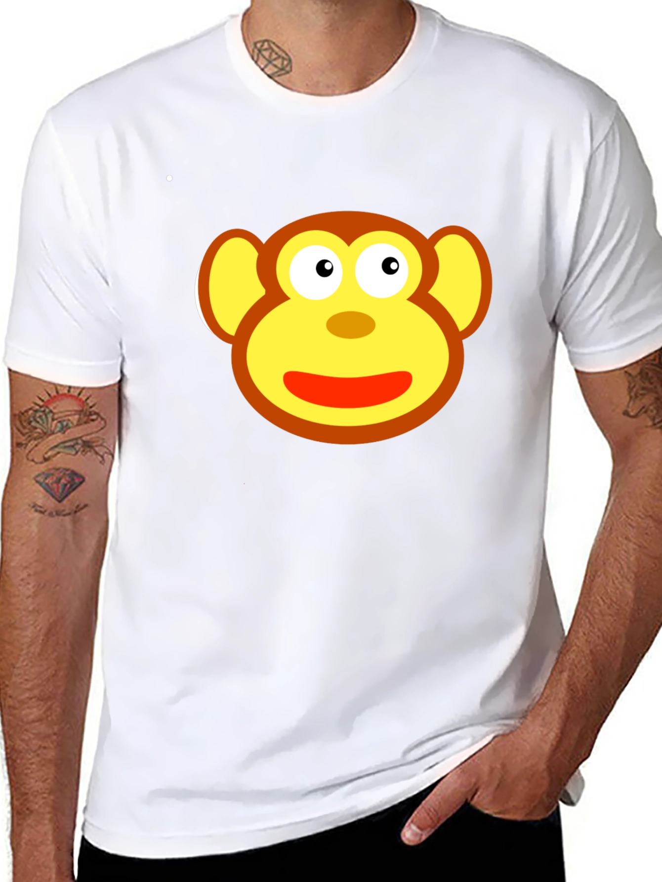 Monkey Face Graphic Tee - Fun & Playful Design