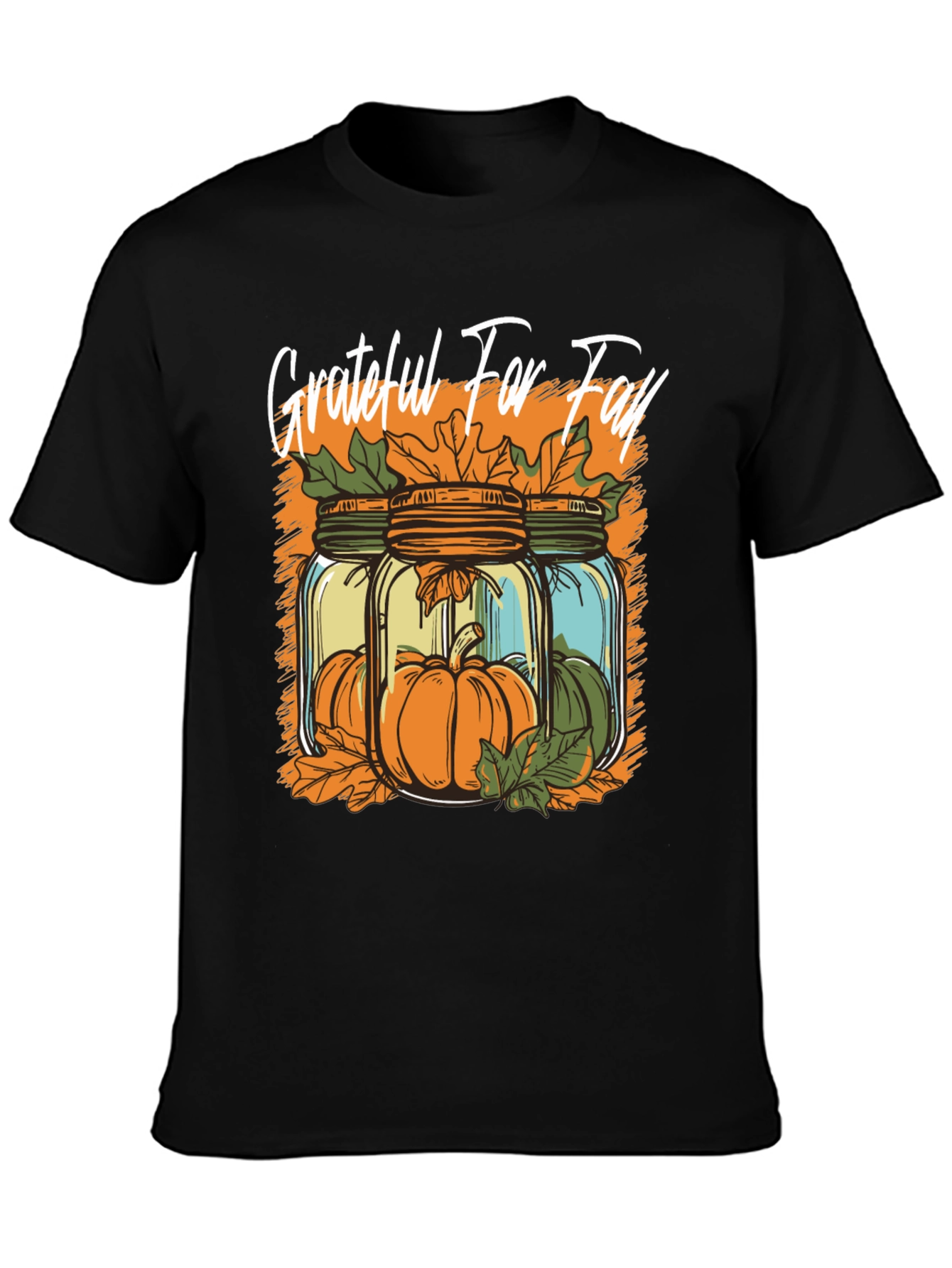 Grateful for Fall T-Shirt Pumpkin Design