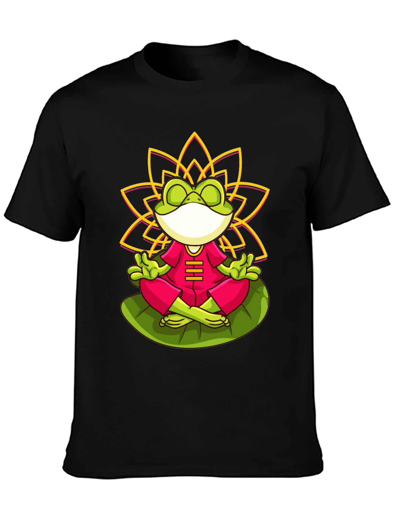 Zen Frog Lotus T-Shirt - Meditating Frog Tee