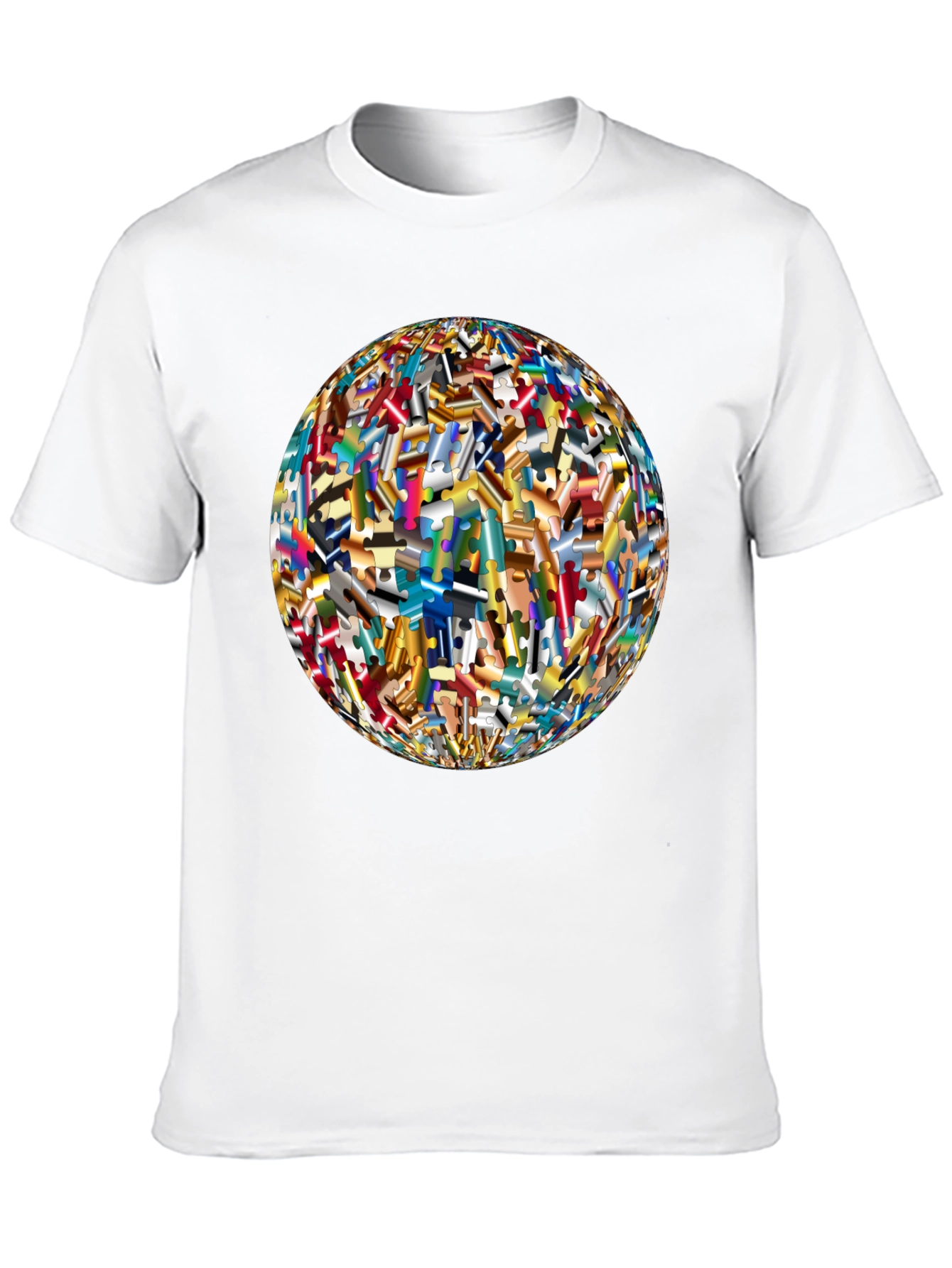 Abstract Puzzle Piece Sphere Graphic Tee