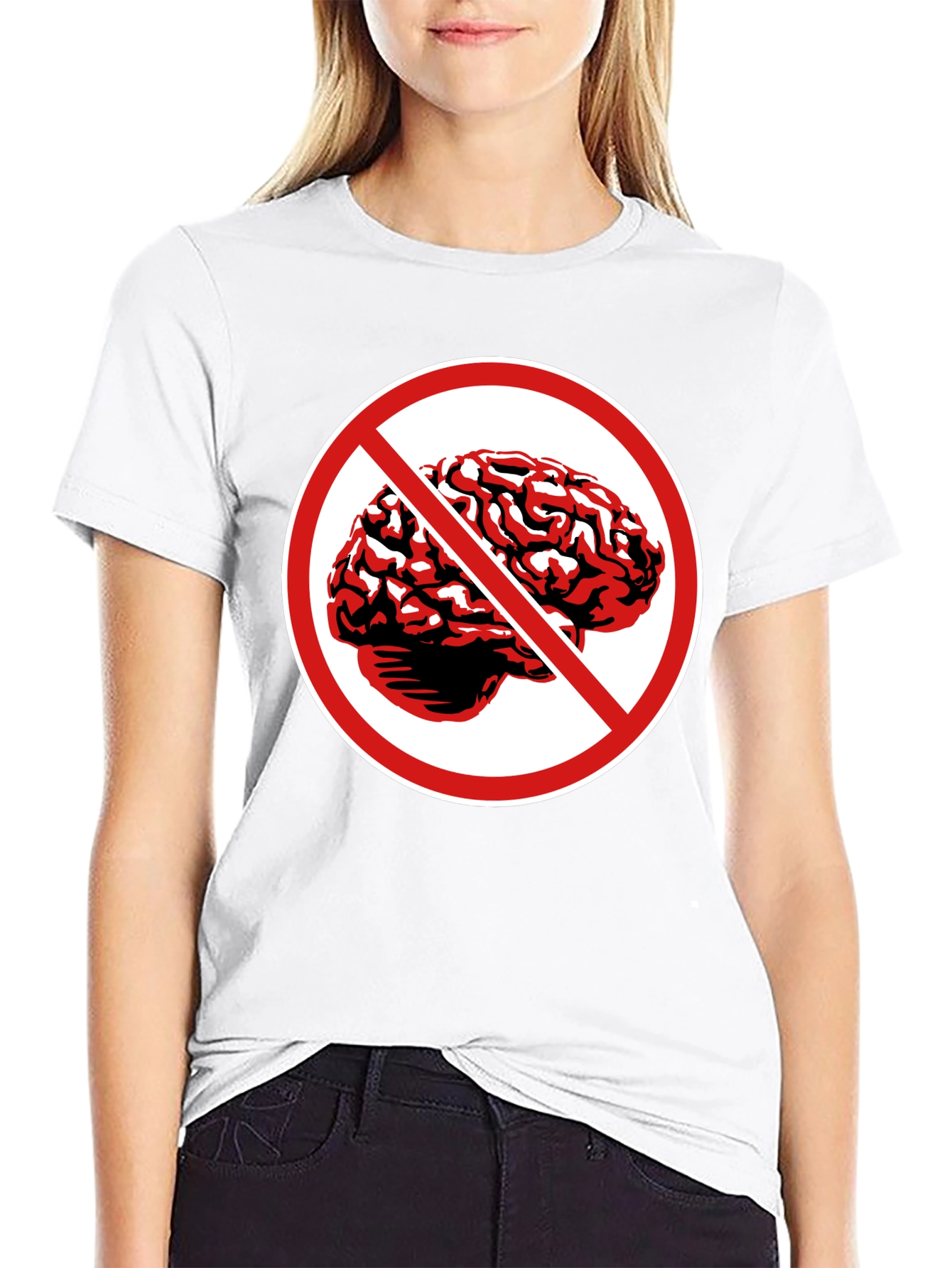 No Brains T-Shirt - Black Graphic Tee