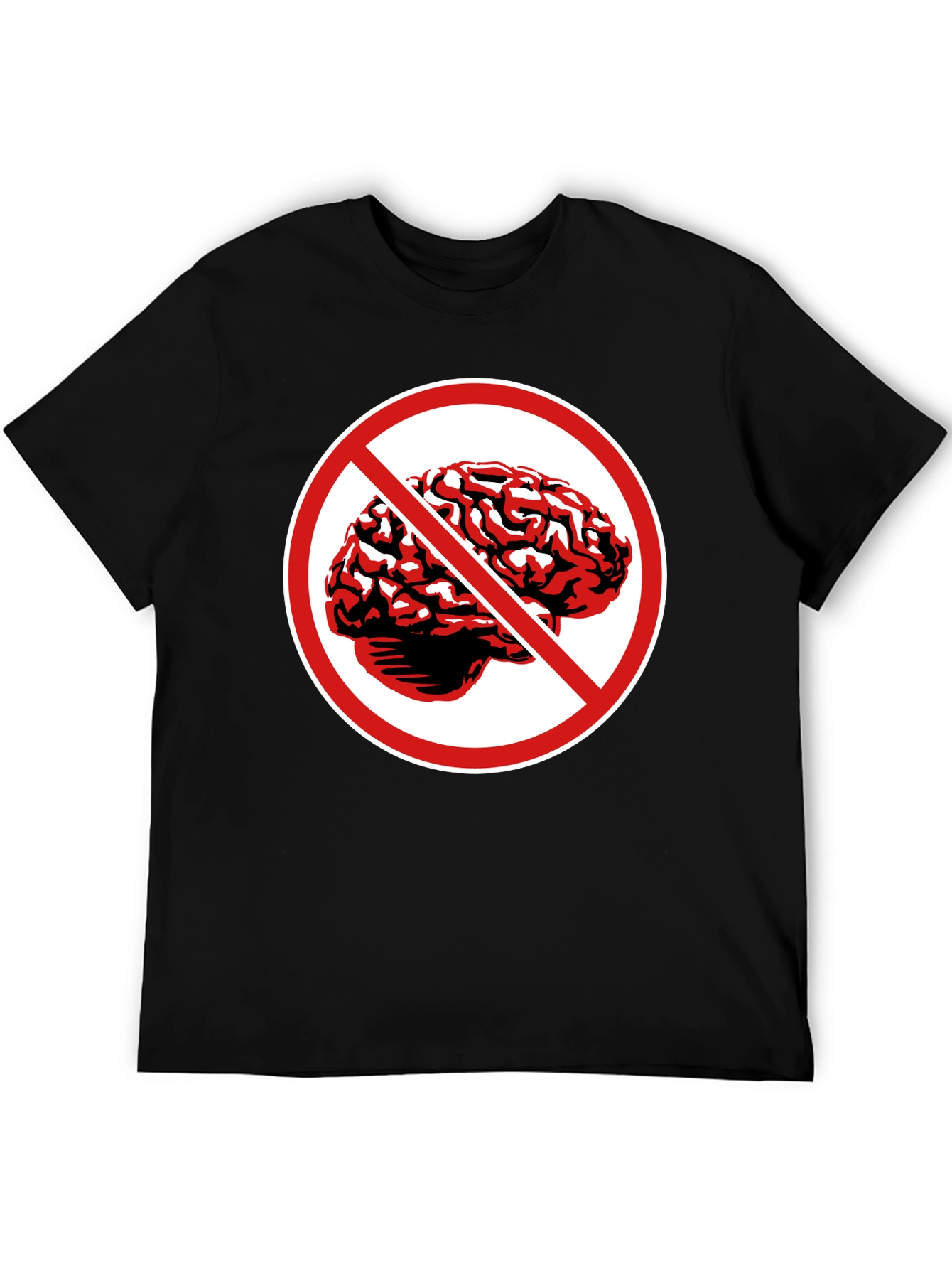 No Brains T-Shirt - Black Graphic Tee