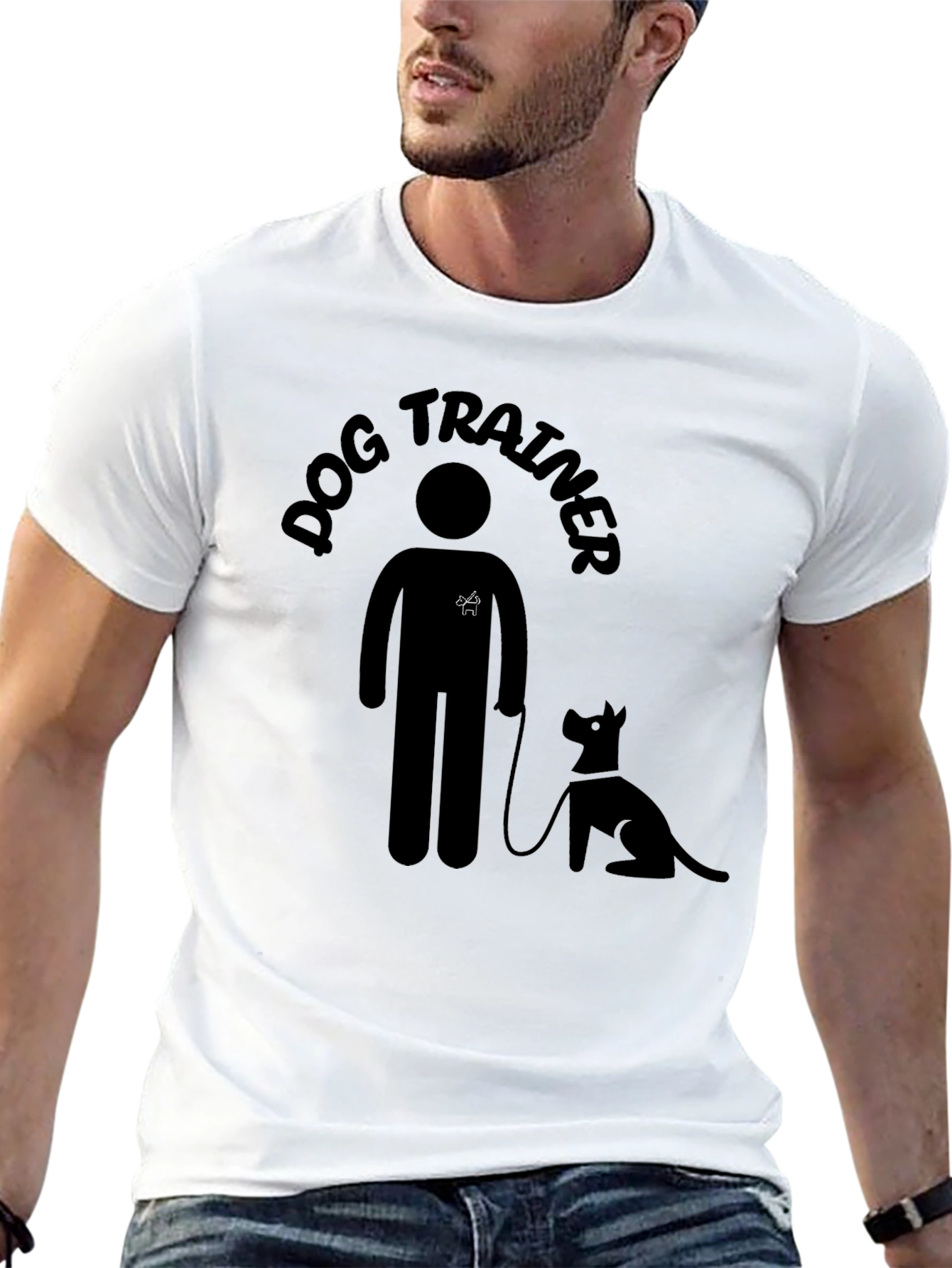 Dog Trainer T-Shirt - Black Cotton Graphic Tee