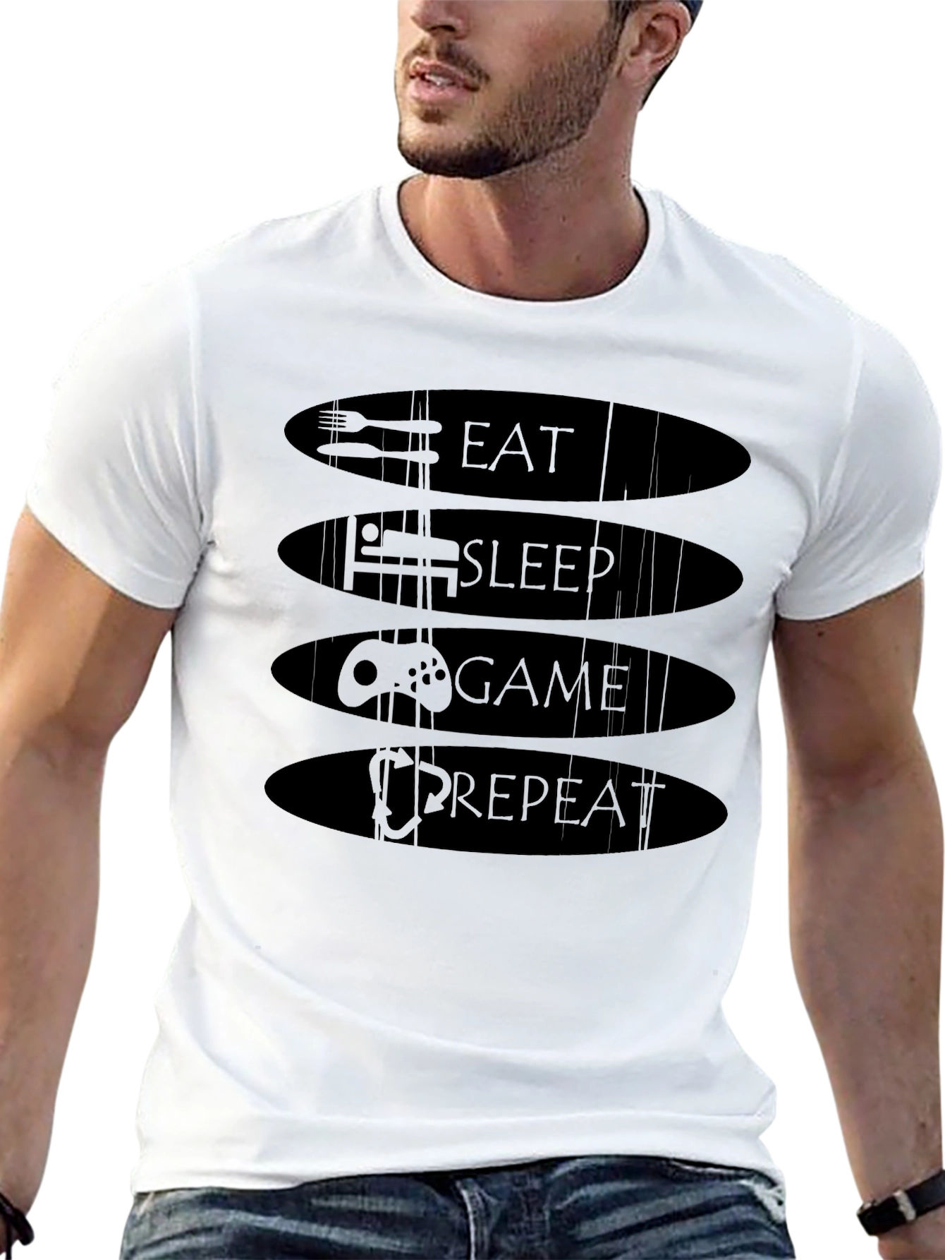 Eat Sleep Game Repeat T-Shirt - Gamer Life