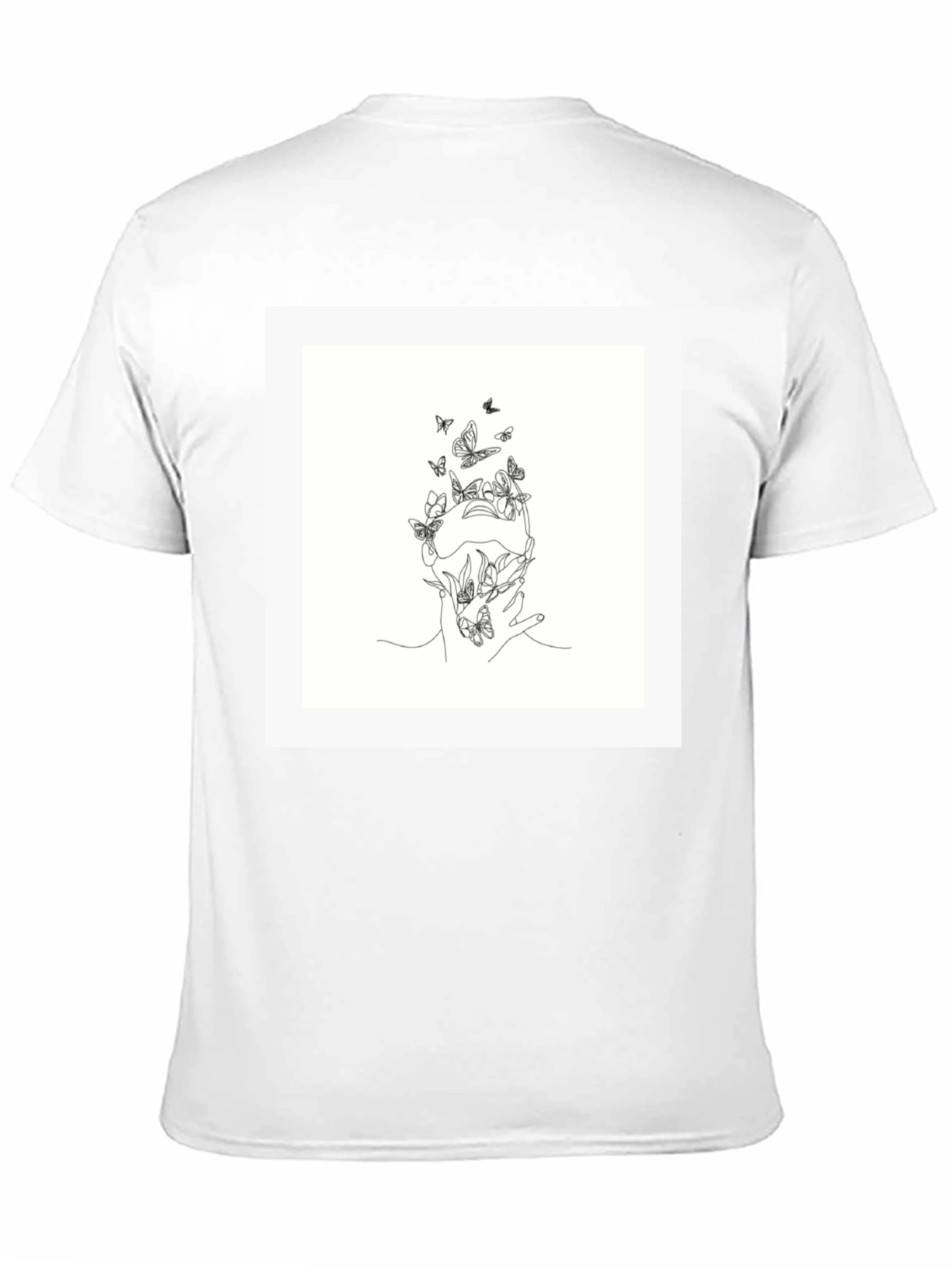 Butterfly Line Art Black Tee