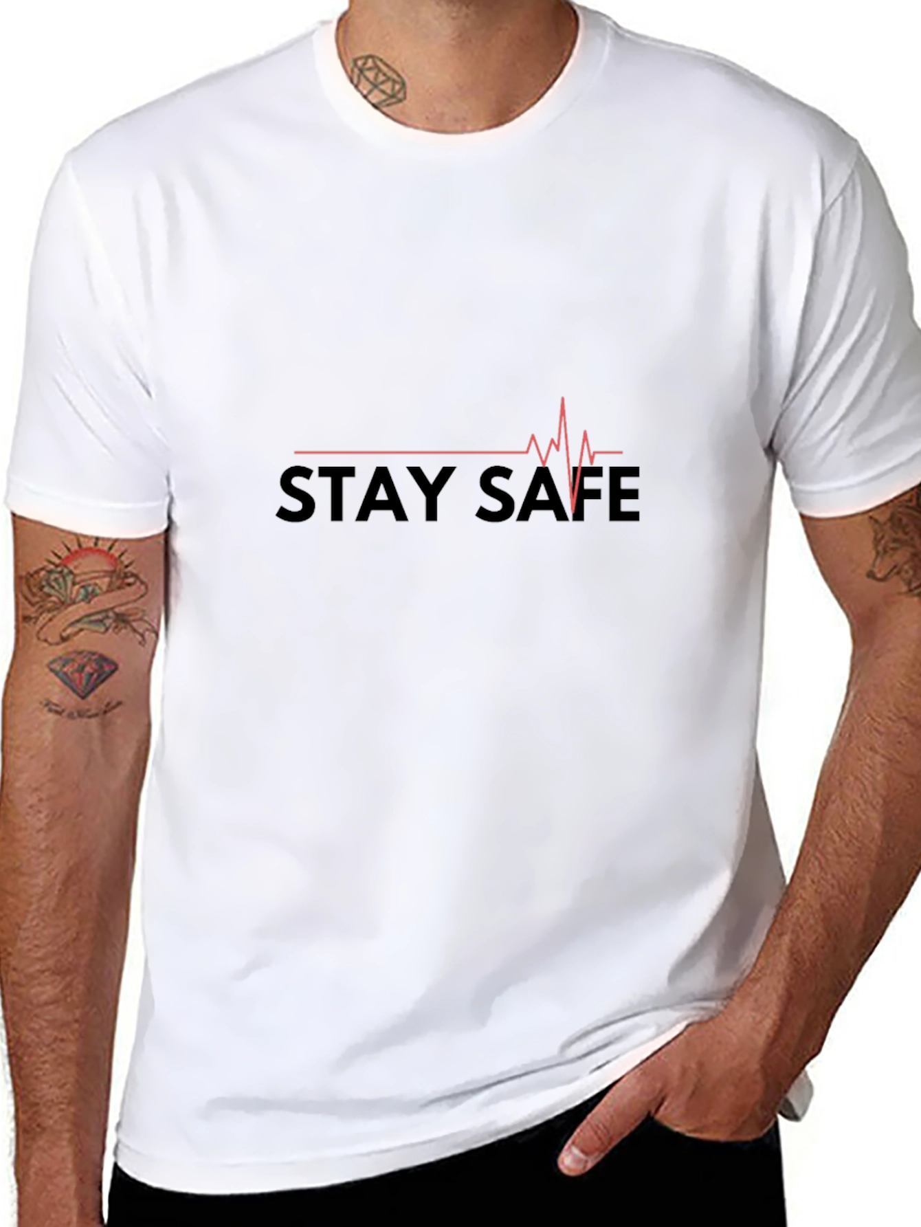 Stay Safe Heartbeat Tee - Stylish Comfort